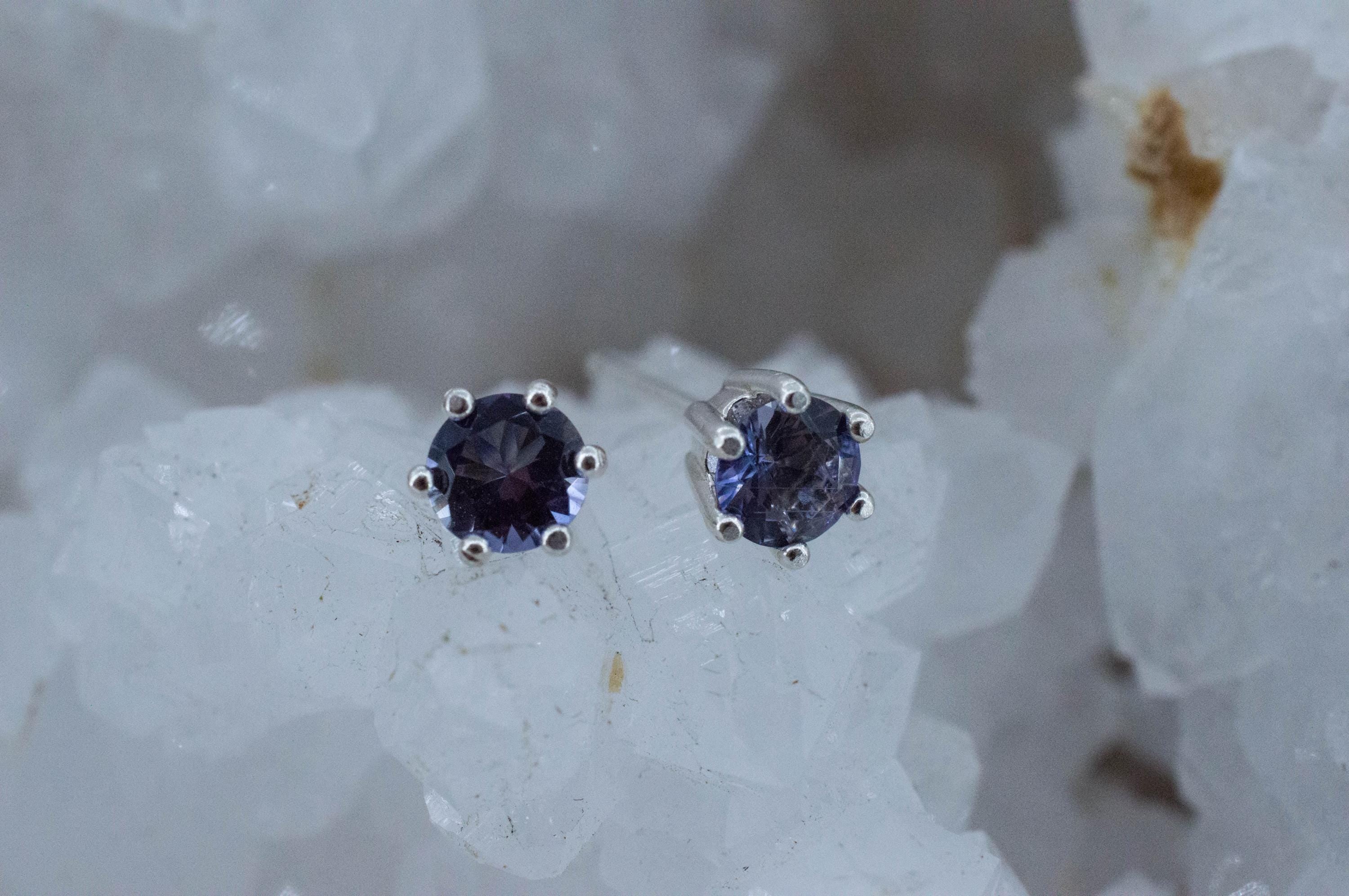 Iolite Earrings; Natural Untreated Tanzania Iolite; 0.695cts - Mark Oliver Gems