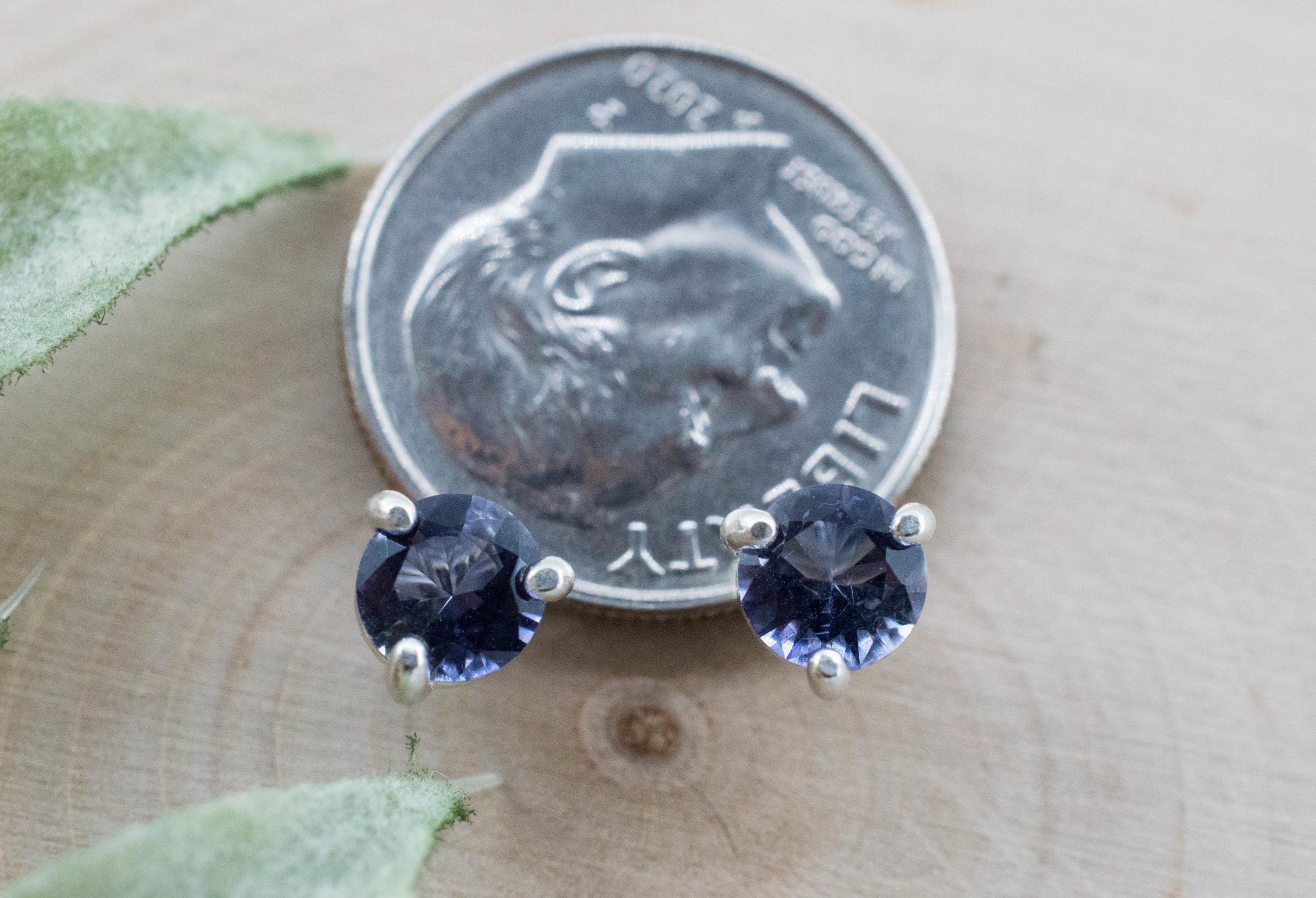 Iolite Earrings; Natural Untreated Tanzania Iolite; 0.695ctw - Mark Oliver Gems