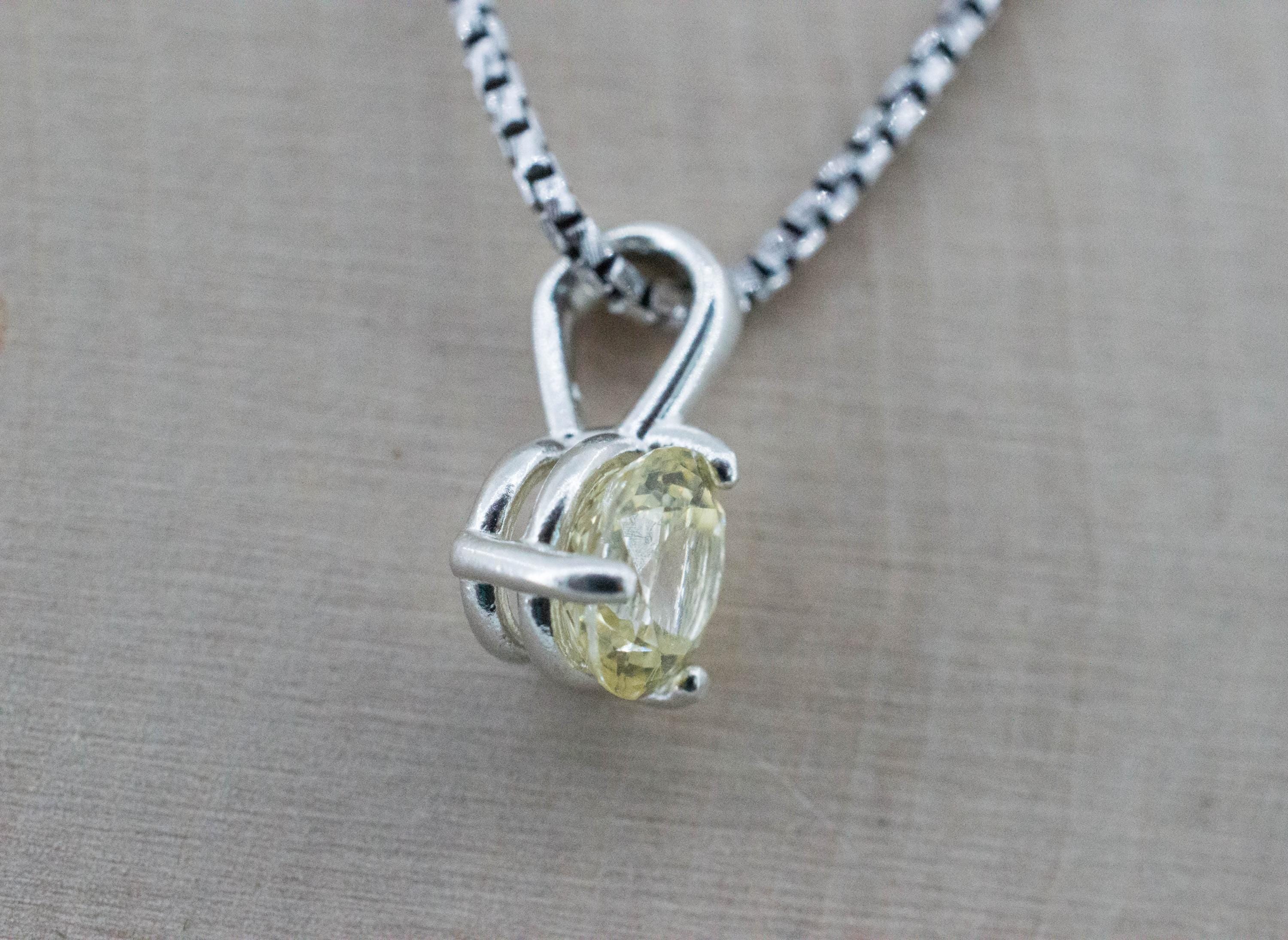 Yellow Sapphire Pendant; Natural Untreated Sri Lanka Sapphire; 1.500cts - Mark Oliver Gems