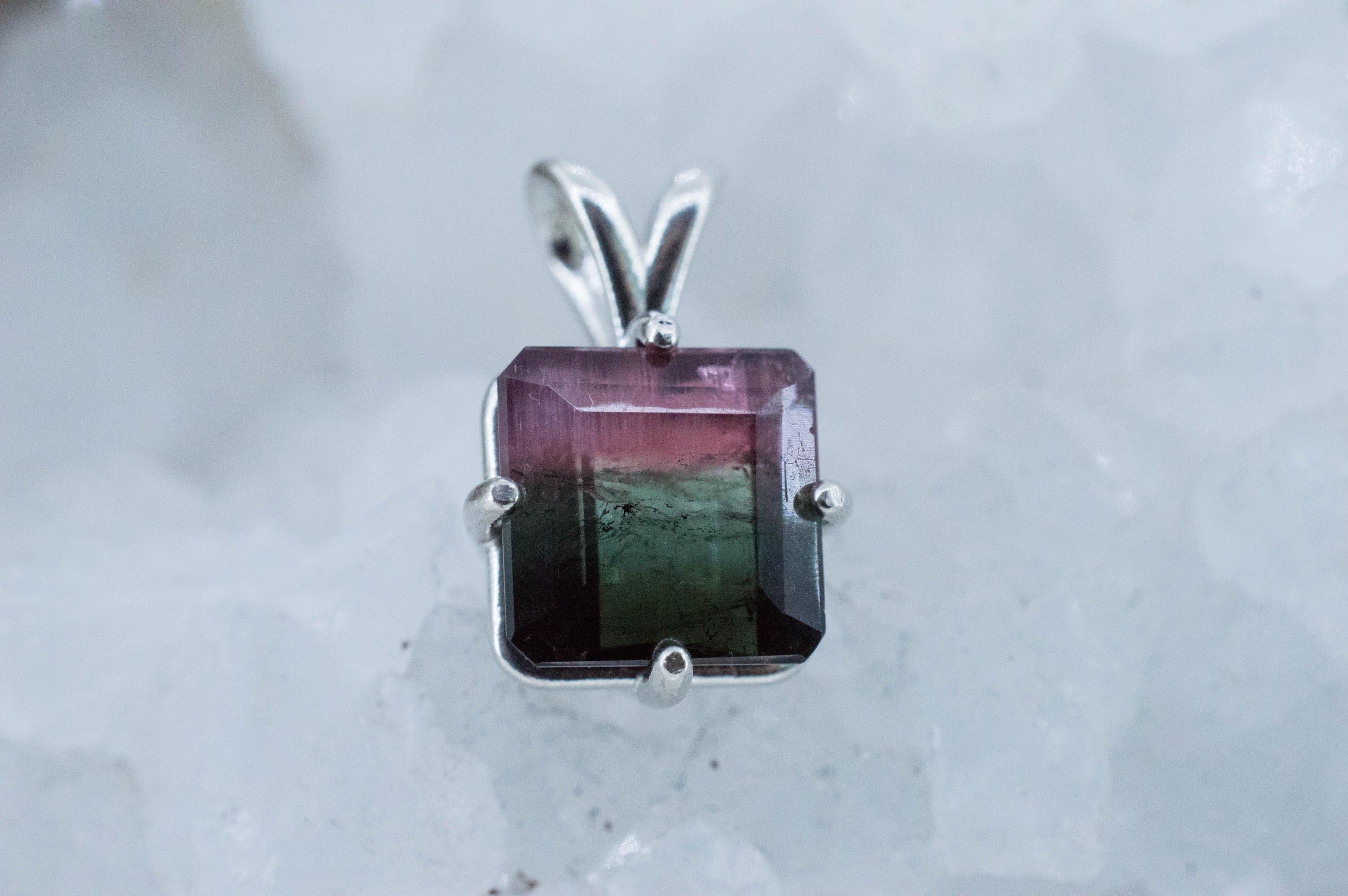 Watermelon Tourmaline Pendant; Natural Untreated Brazil Tourmaline; 4.470cts - Mark Oliver Gems
