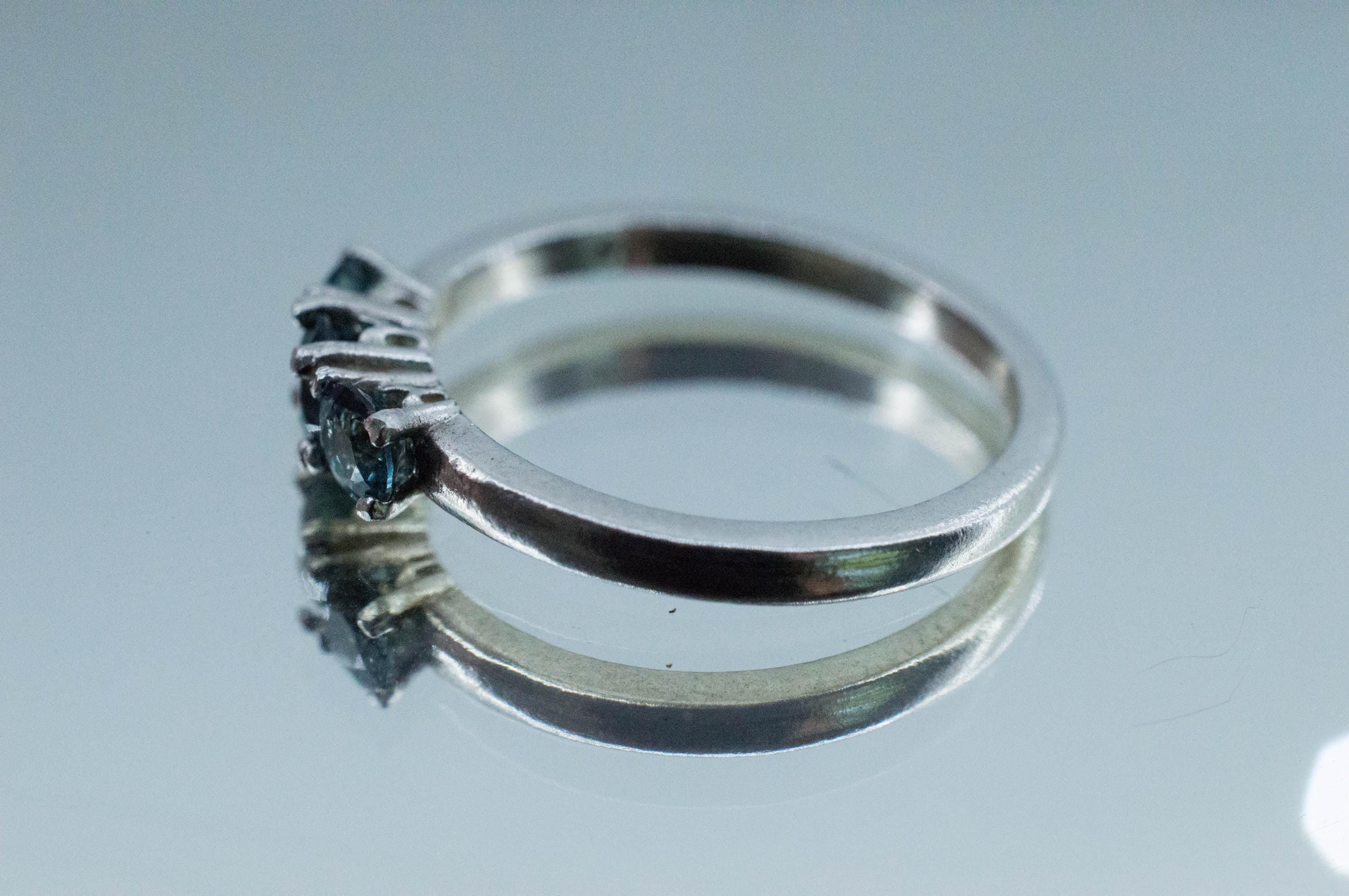 Indicolite Tourmaline Ring, Natural Untreated Brazil Blue Tourmaline; 0.595cts - Mark Oliver Gems