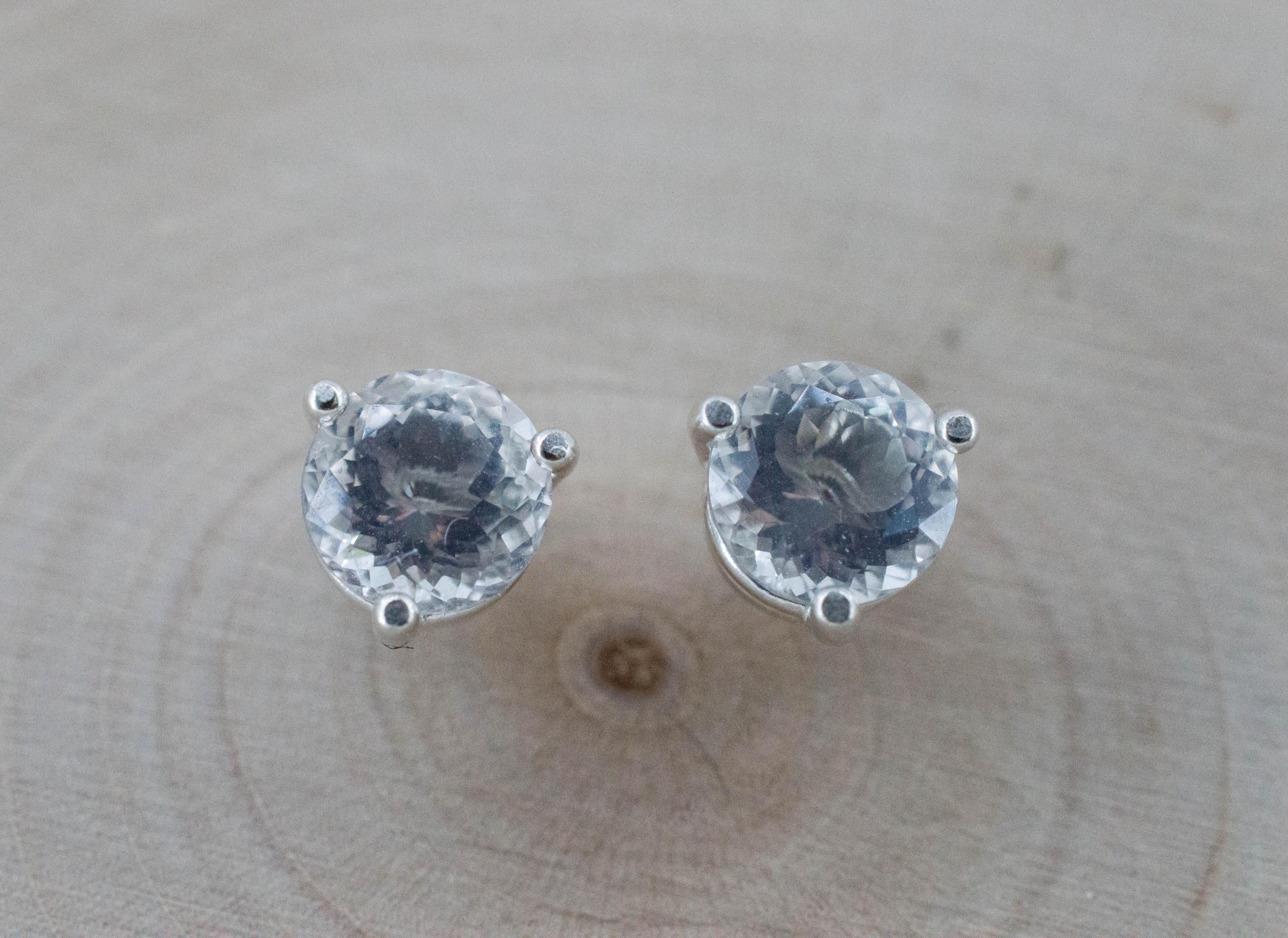 Moon Quartz Earrings, Natural Untreated Brazilian Quartz; 1.625cts - Mark Oliver Gems