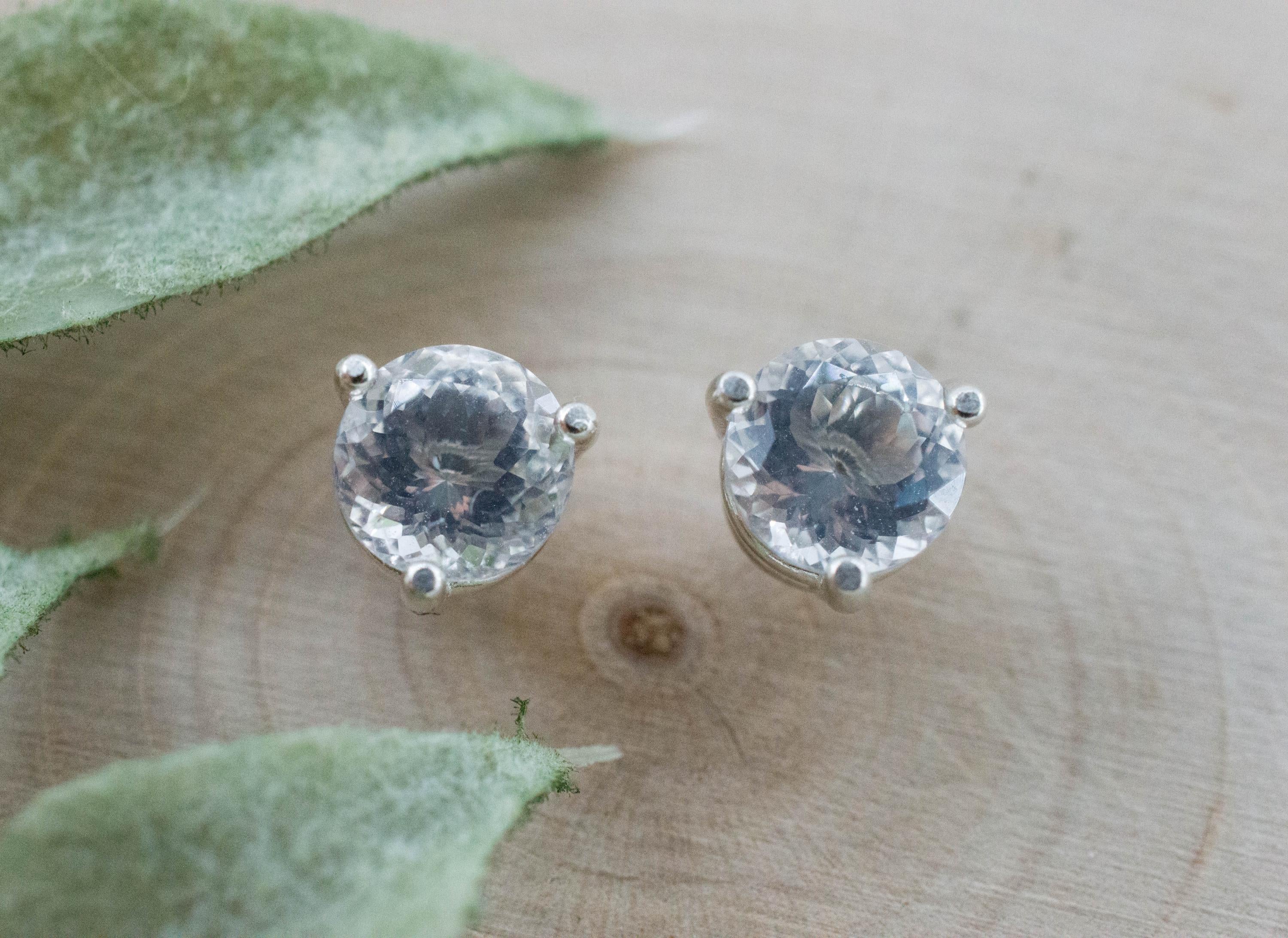 Moon Quartz Earrings, Natural Untreated Brazilian Quartz; 1.625cts - Mark Oliver Gems
