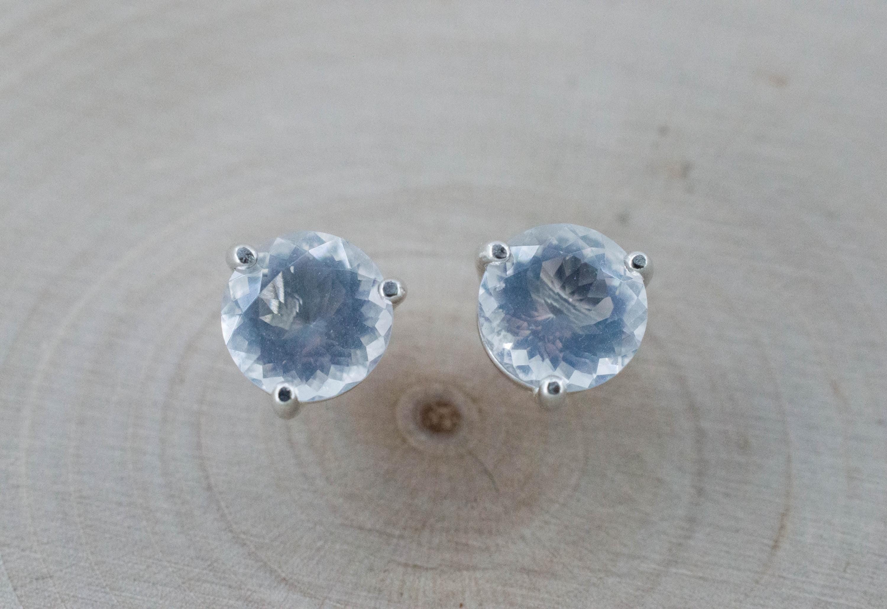 Moon Quartz Earrings, Natural Untreated Brazilian Quartz; 2.230cts - Mark Oliver Gems