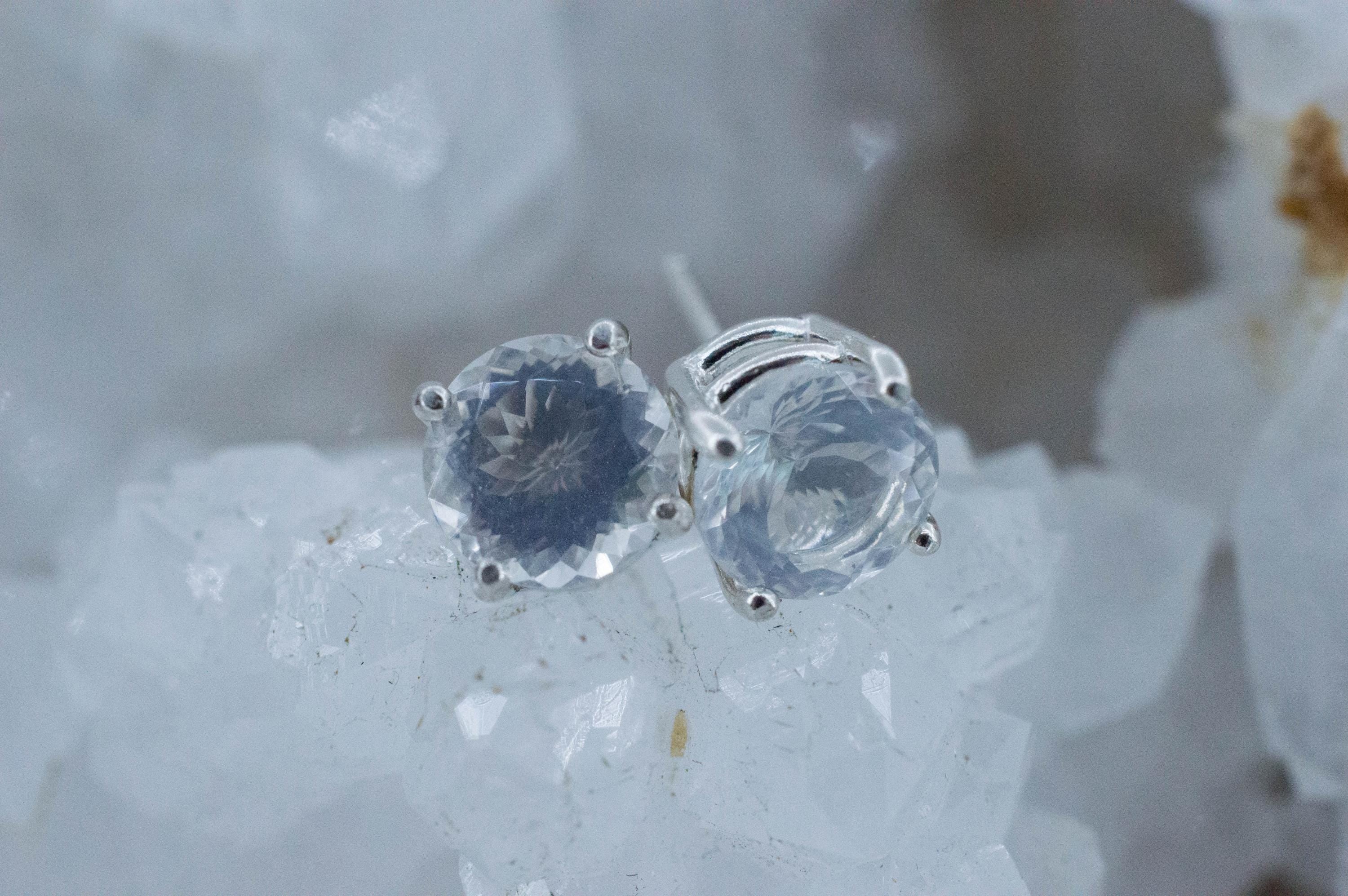 Moon Quartz Earrings, Natural Untreated Brazilian Quartz; 2.440cts - Mark Oliver Gems