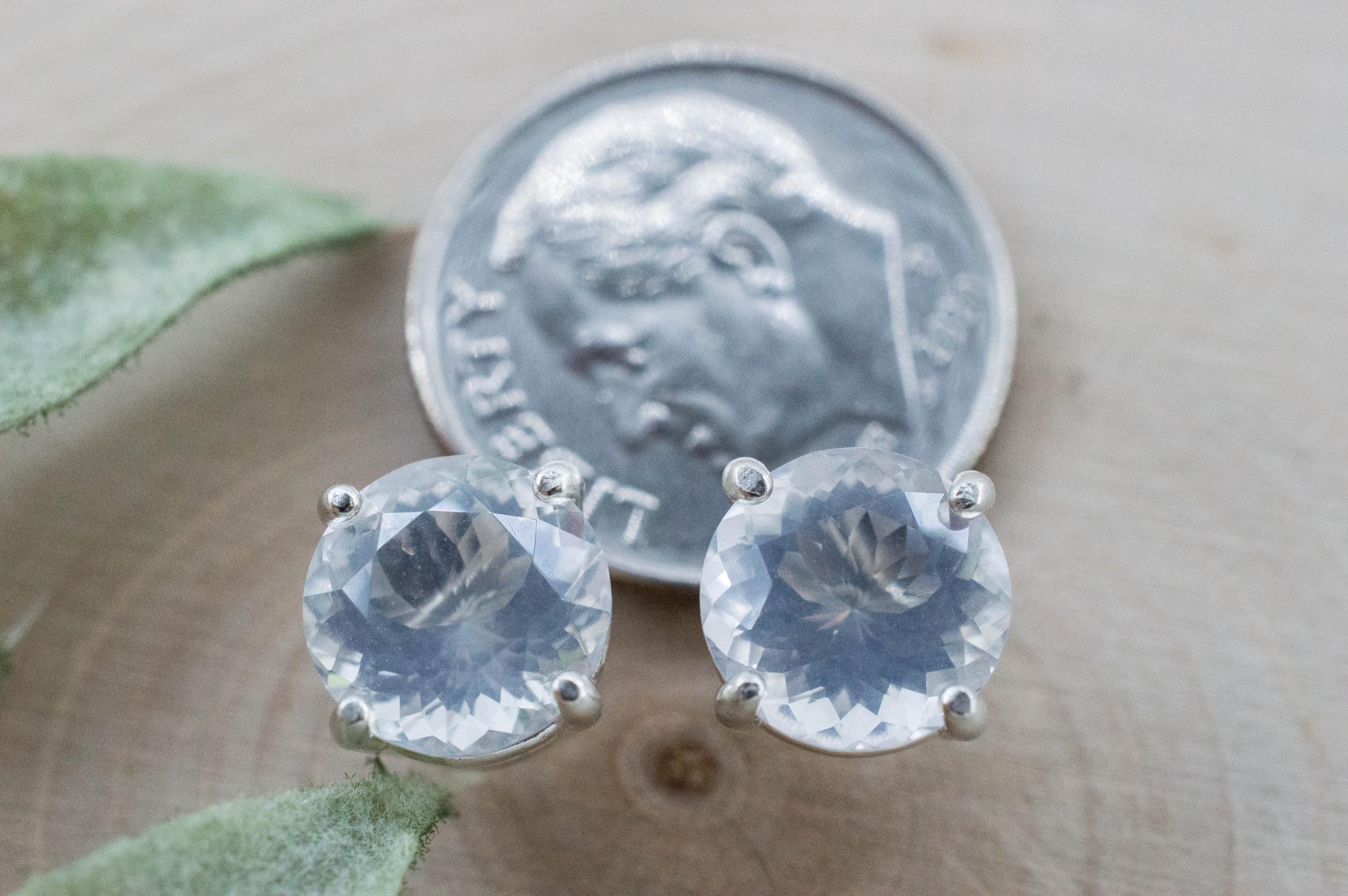 Moon Quartz Earrings, Natural Untreated Brazilian Quartz; 3.530cts - Mark Oliver Gems
