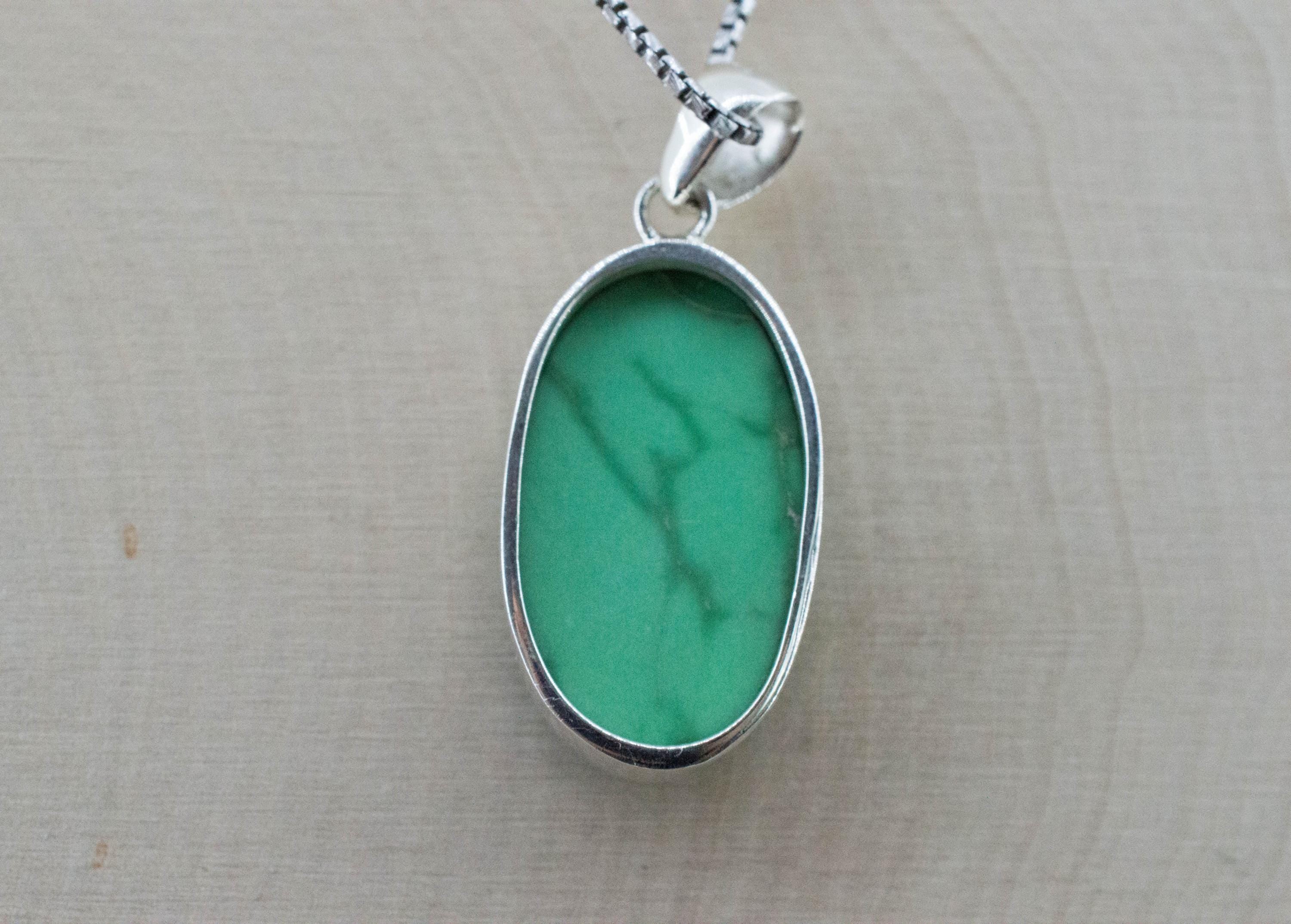 Variscite Pendant, Natural Untreated Australia Variscite; 26x14mm - Mark Oliver Gems