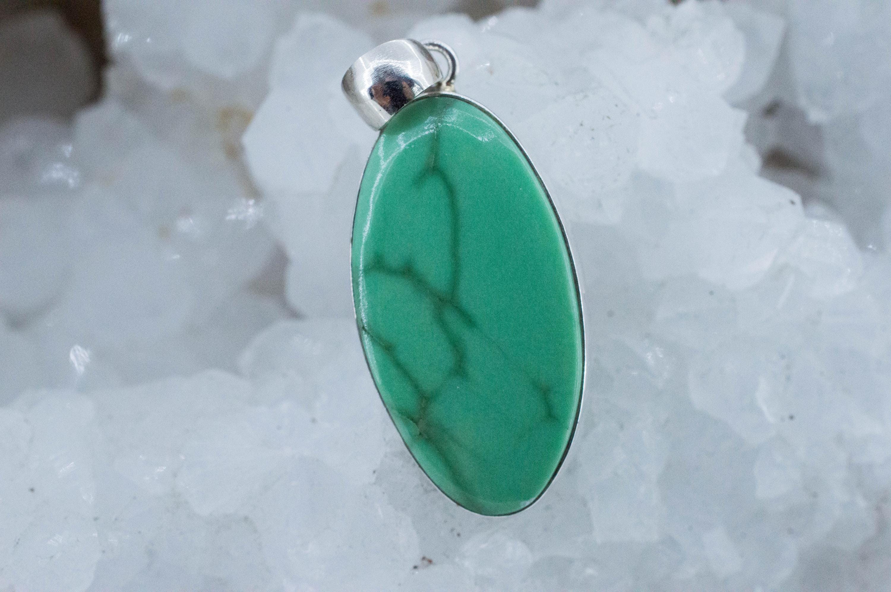 Variscite Pendant, Natural Untreated Australia Variscite; 28x13mm - Mark Oliver Gems