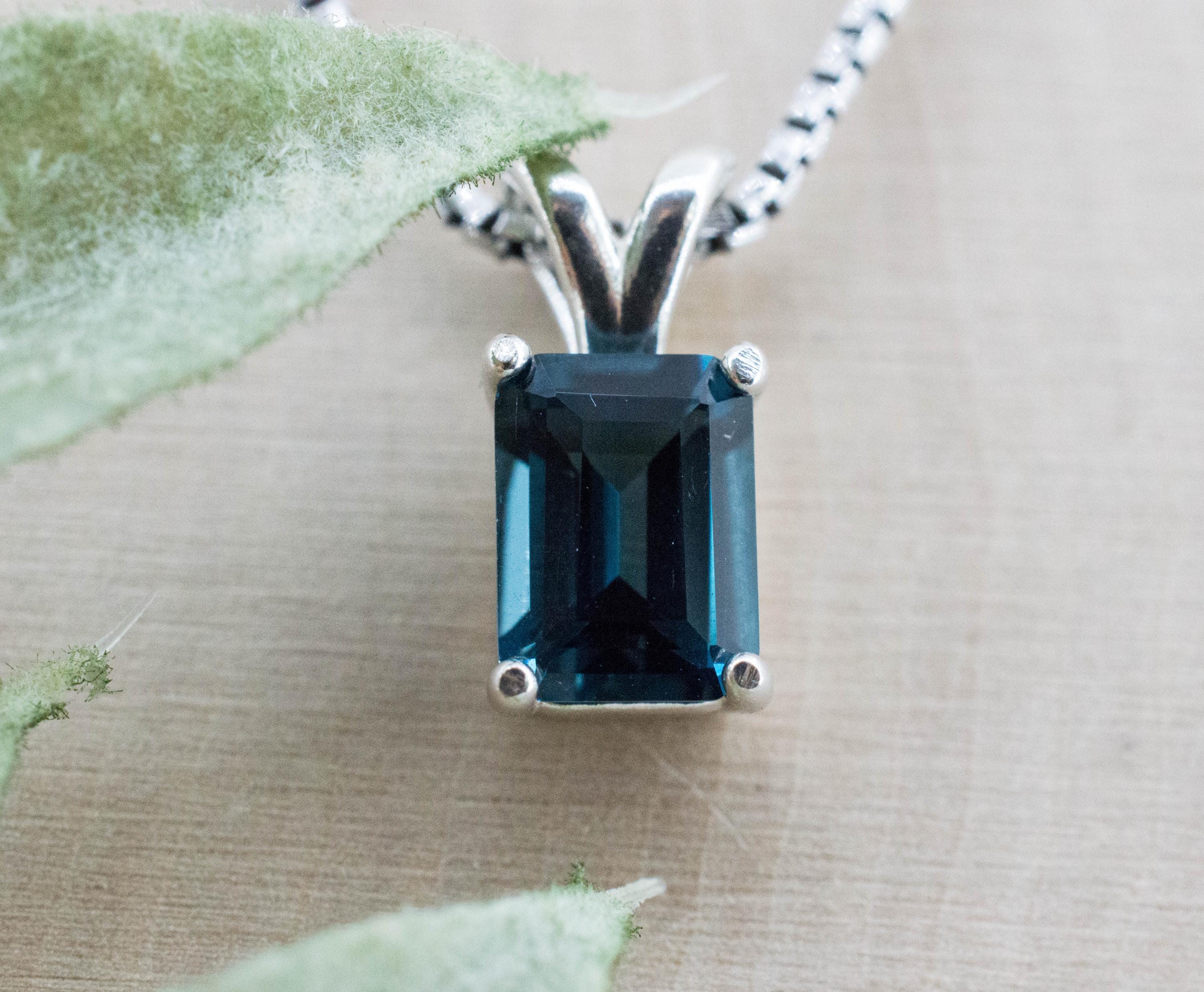 London Blue Topaz Pendant; Natural Brazil Topaz; 1.730cts - Mark Oliver Gems