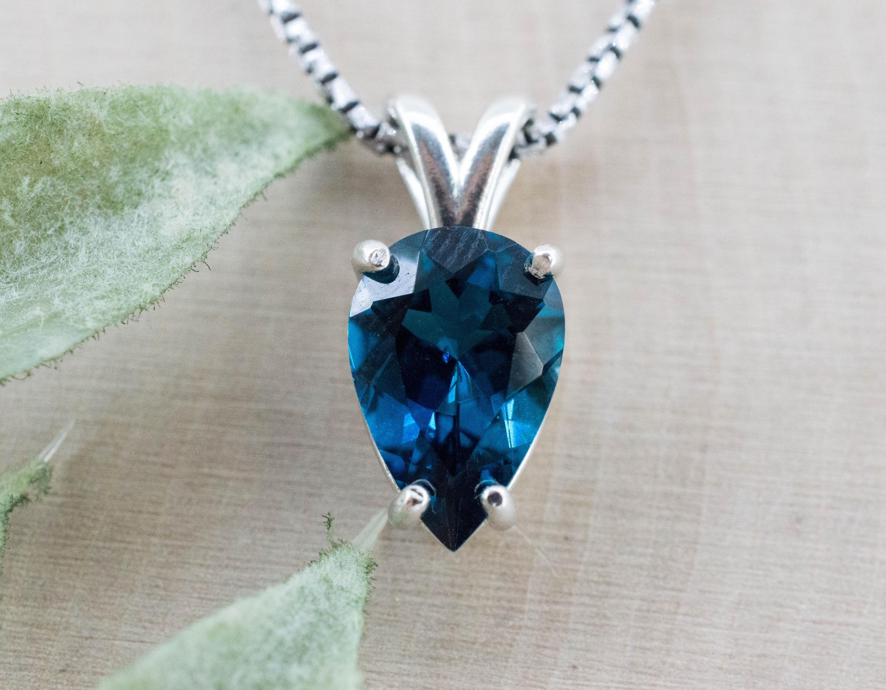 London Blue Topaz Pendant; Natural Brazil Topaz; 3.155cts - Mark Oliver Gems