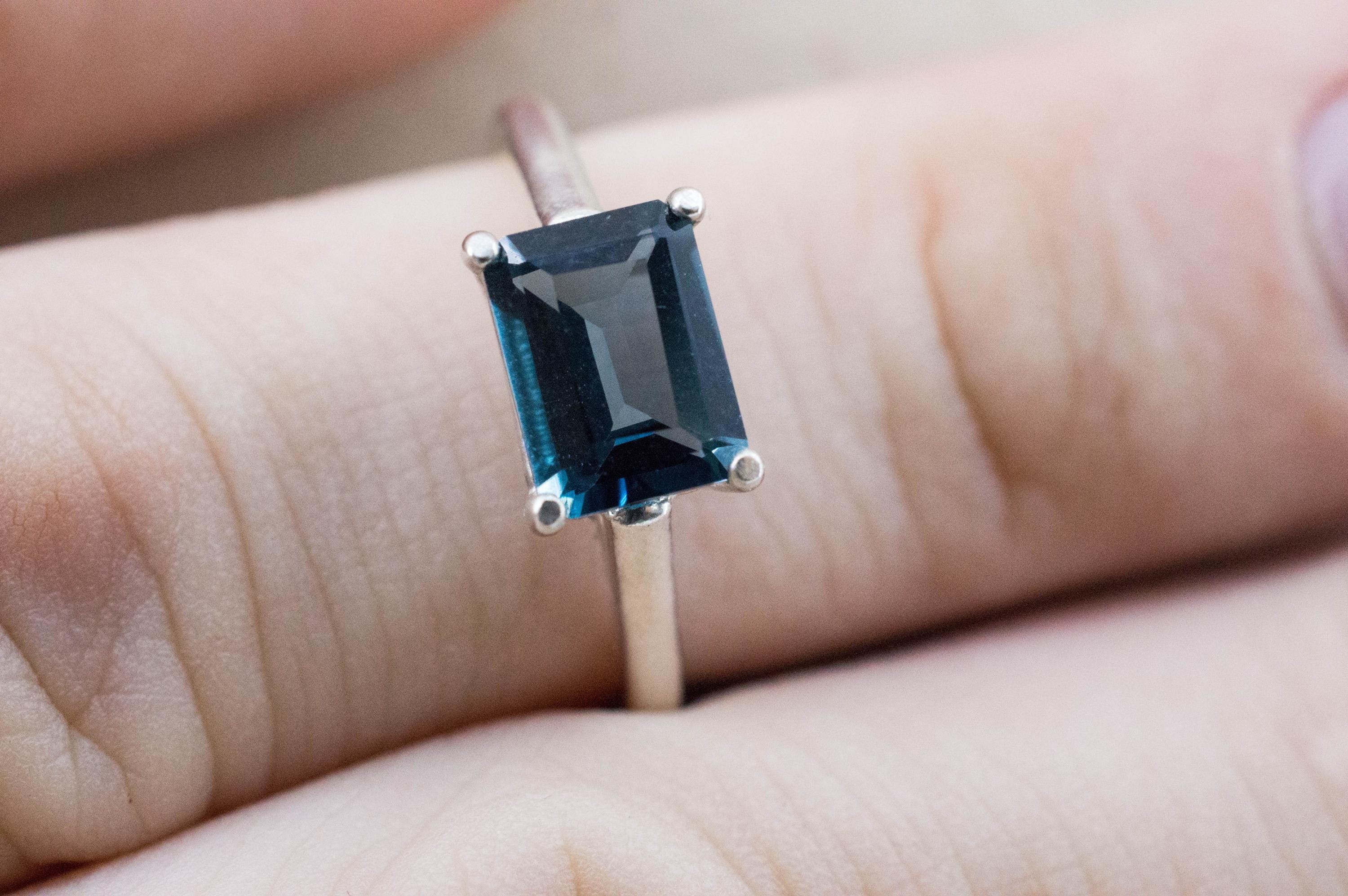 London Blue Topaz Ring, Natural Brazil Topaz; 1.770cts - Mark Oliver Gems