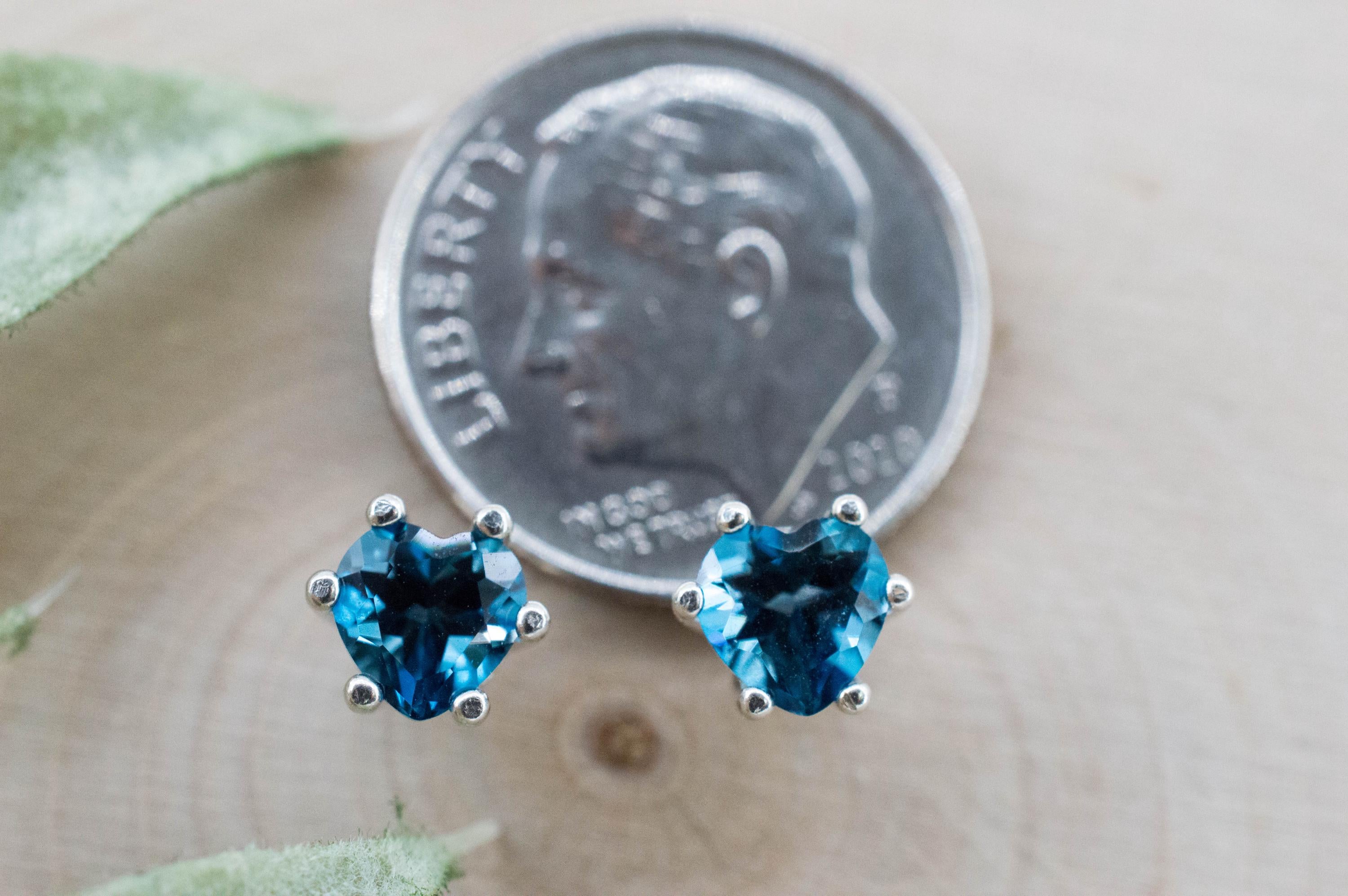 London Blue Topaz Earrings; Genuine Brazilian Topaz; 1.270cts - Mark Oliver Gems