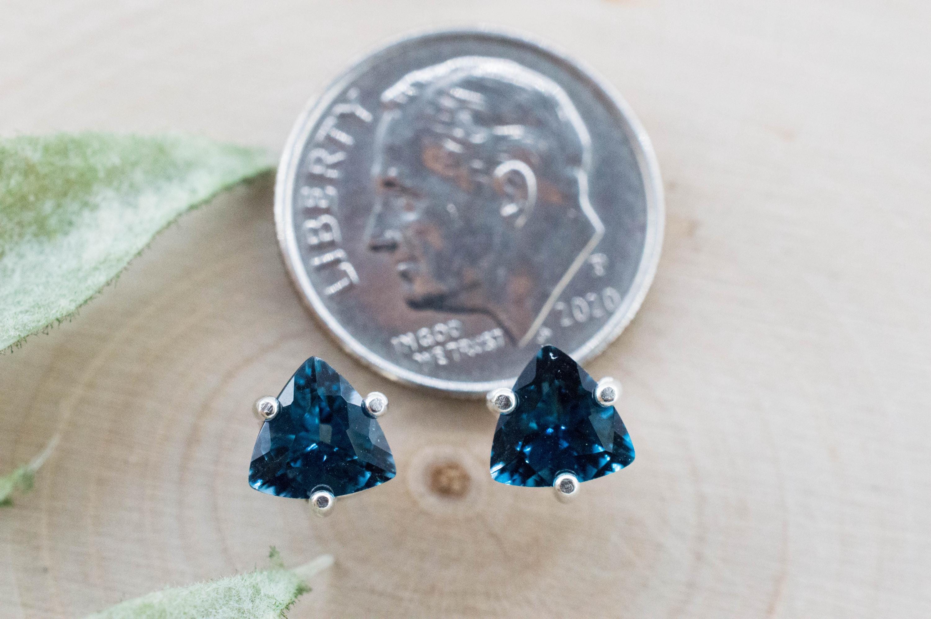 London Blue Topaz Earrings; Genuine Brazilian Topaz; 1.630cts - Mark Oliver Gems