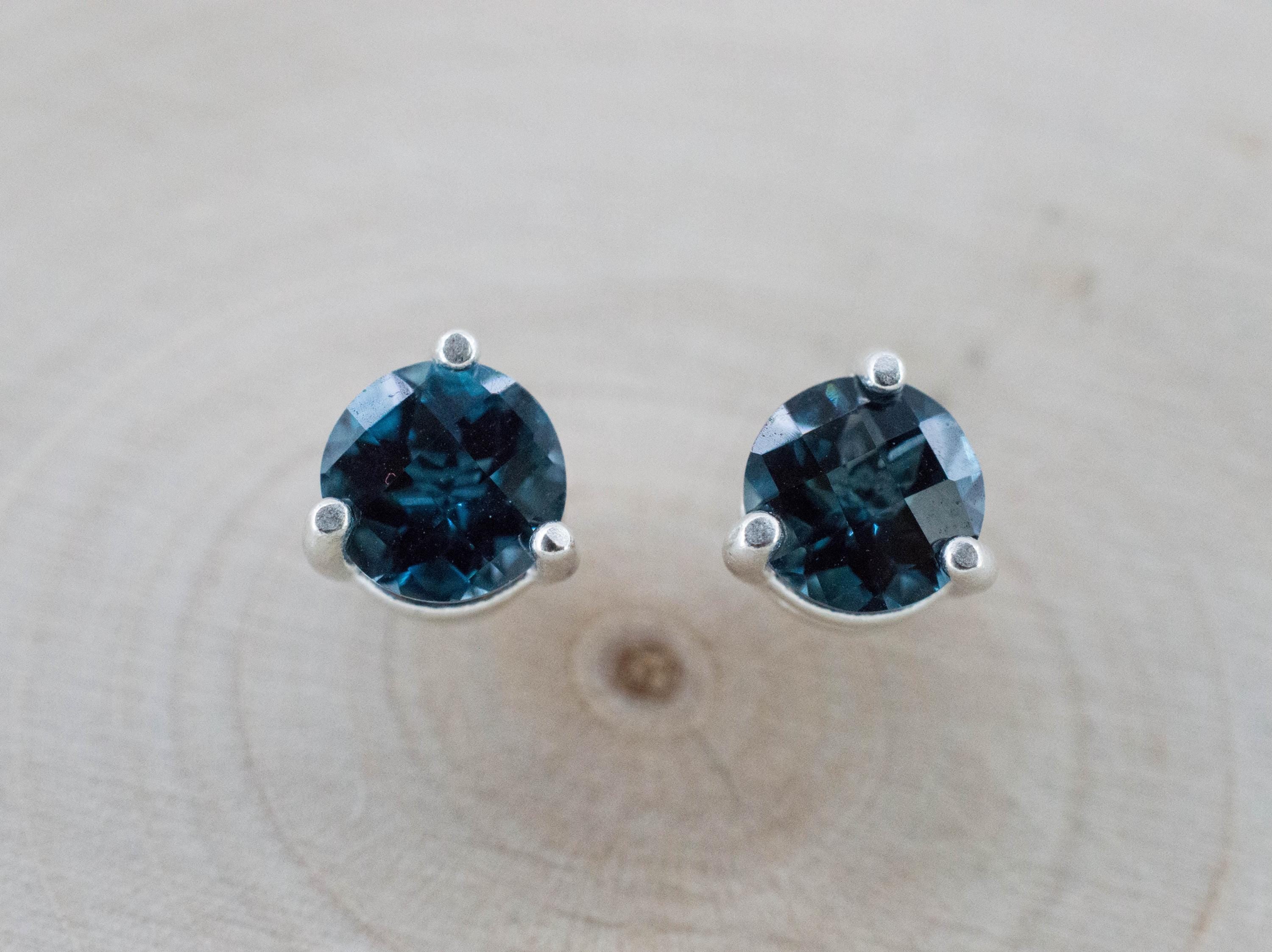 London Blue Topaz Earrings; Genuine Brazilian Topaz; 1.685cts - Mark Oliver Gems