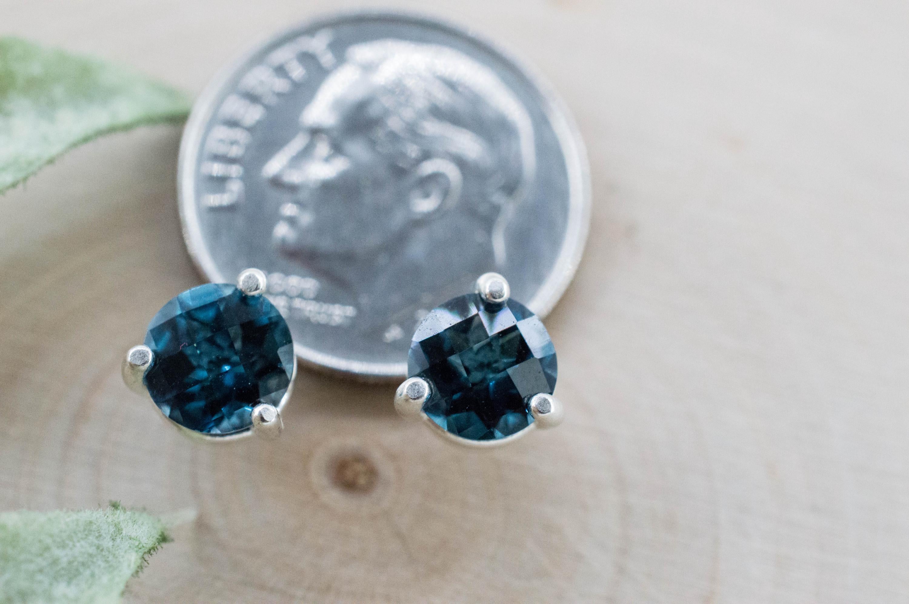 London Blue Topaz Earrings; Genuine Brazilian Topaz; 1.685cts - Mark Oliver Gems