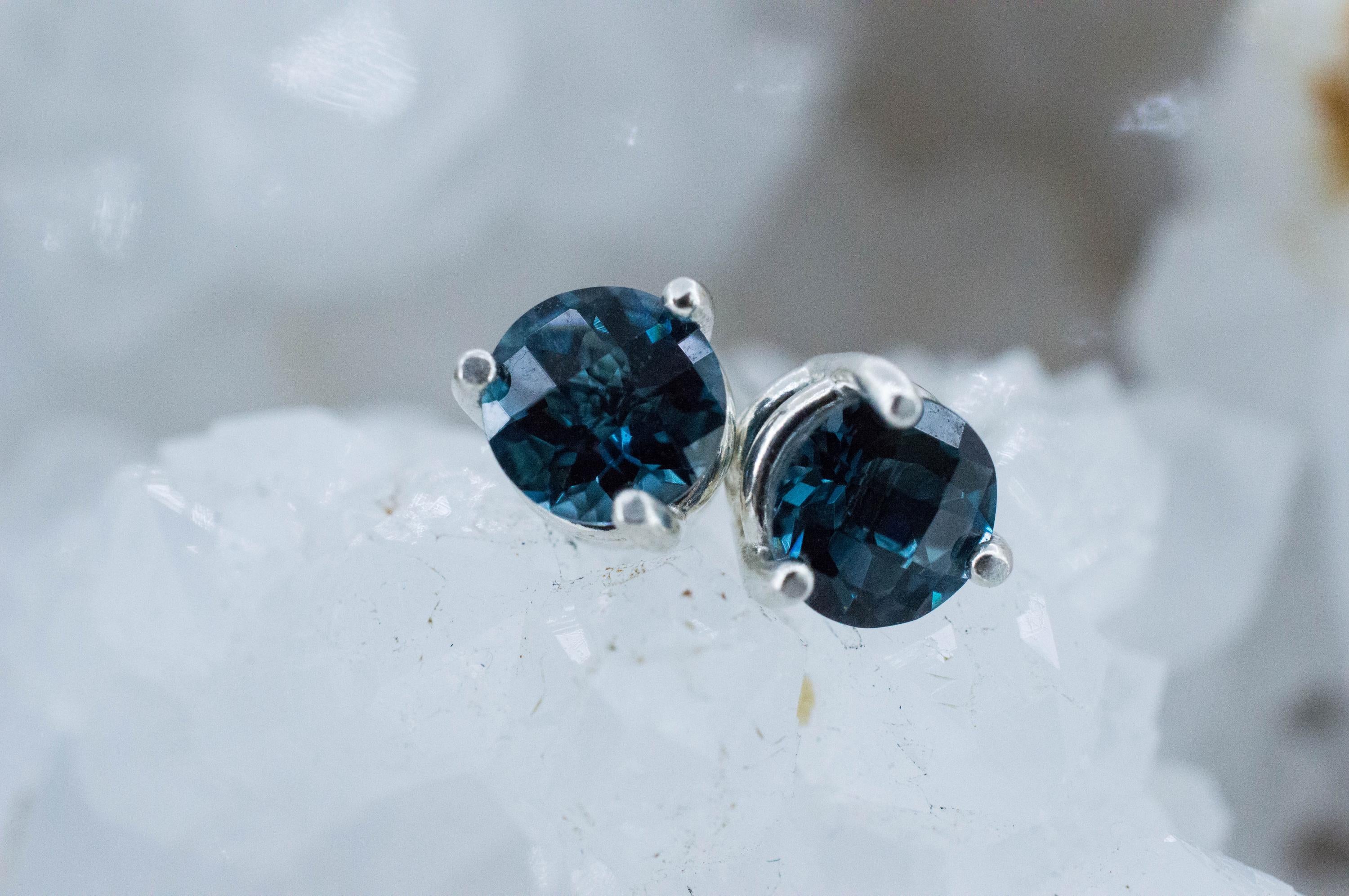 London Blue Topaz Earrings; Genuine Brazilian Topaz; 1.685cts - Mark Oliver Gems