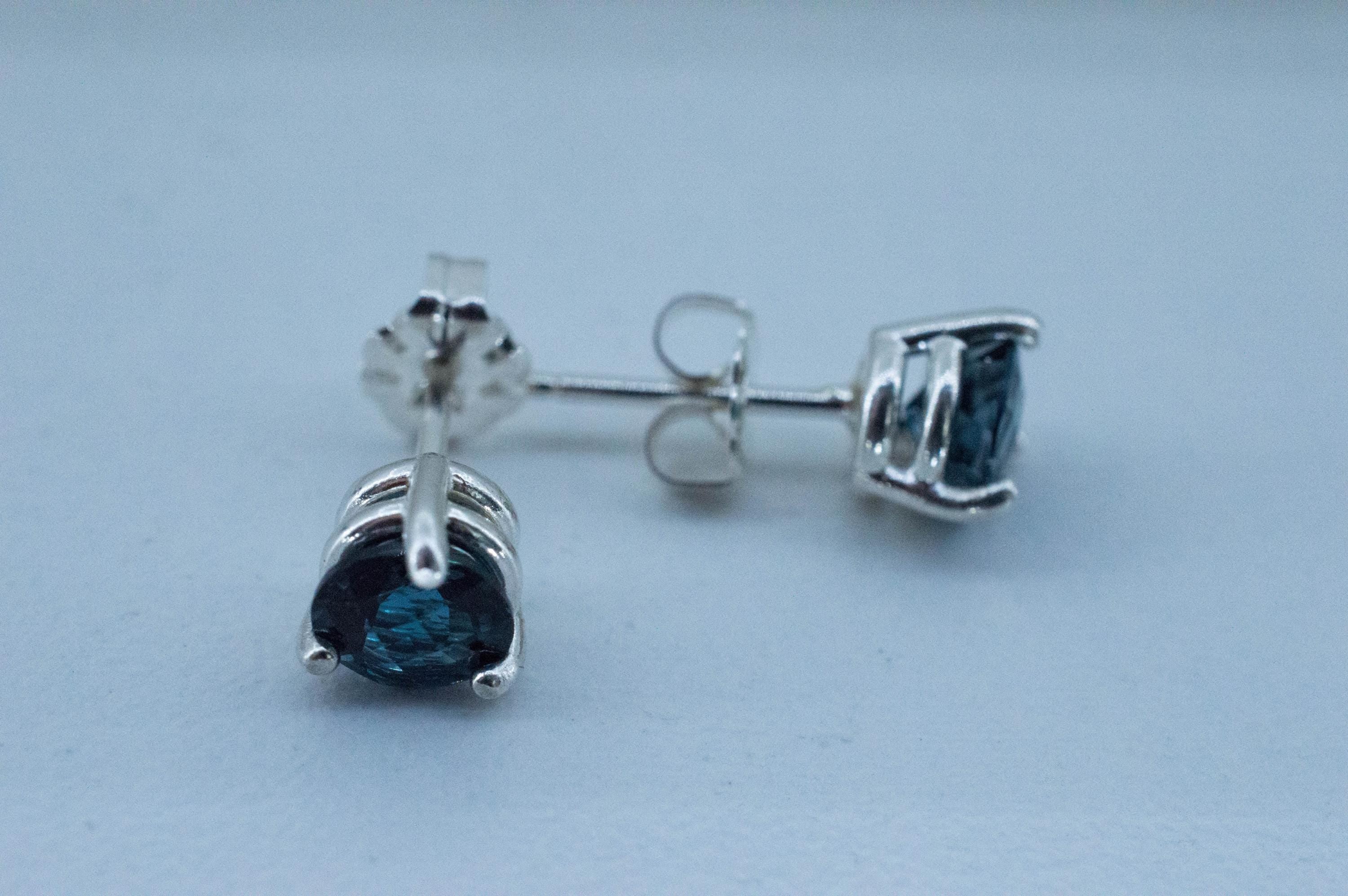 London Blue Topaz Earrings; Genuine Brazilian Topaz; 1.685cts - Mark Oliver Gems