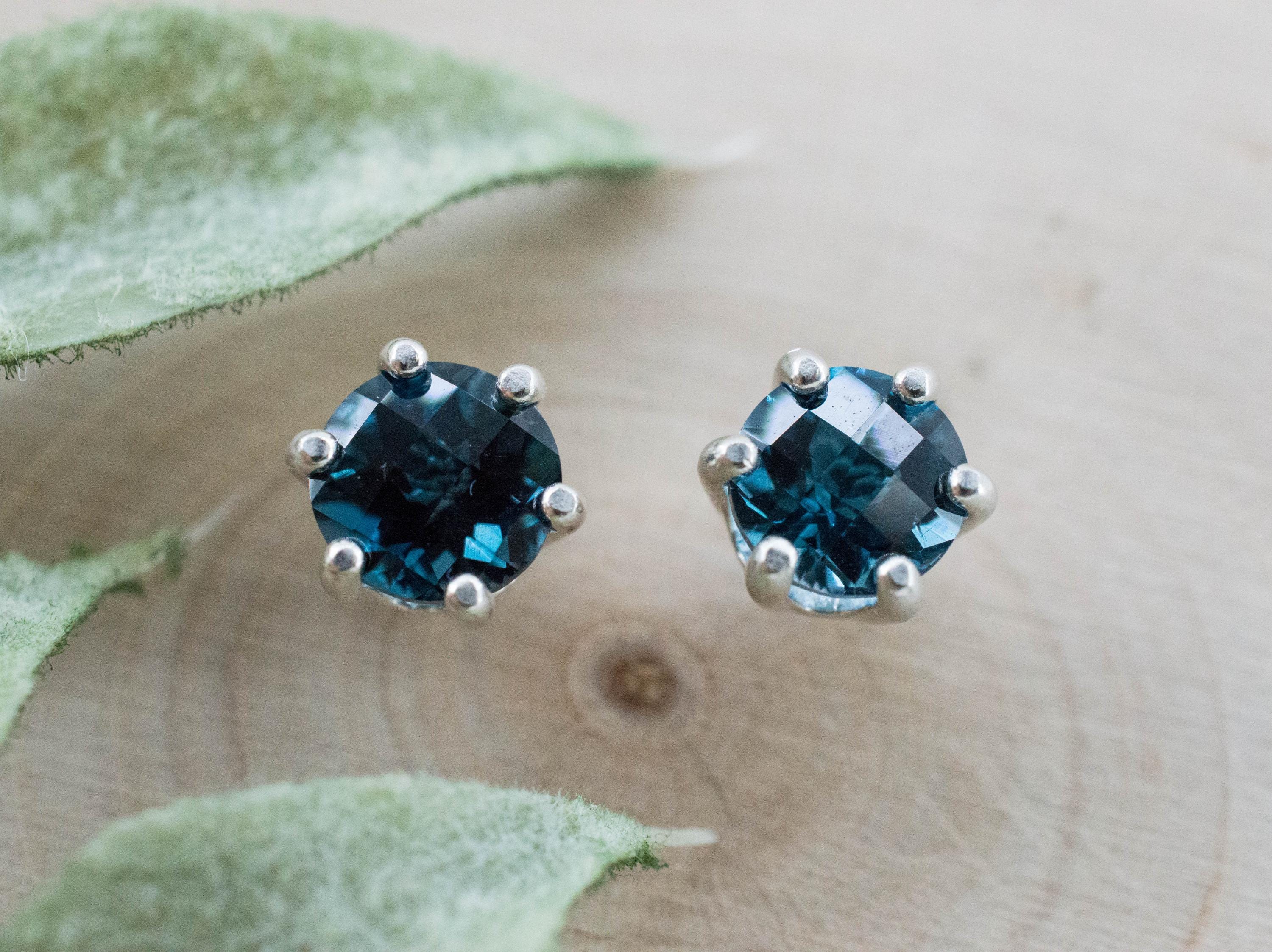 London Blue Topaz Earrings; Genuine Brazilian Topaz; 1.910cts - Mark Oliver Gems