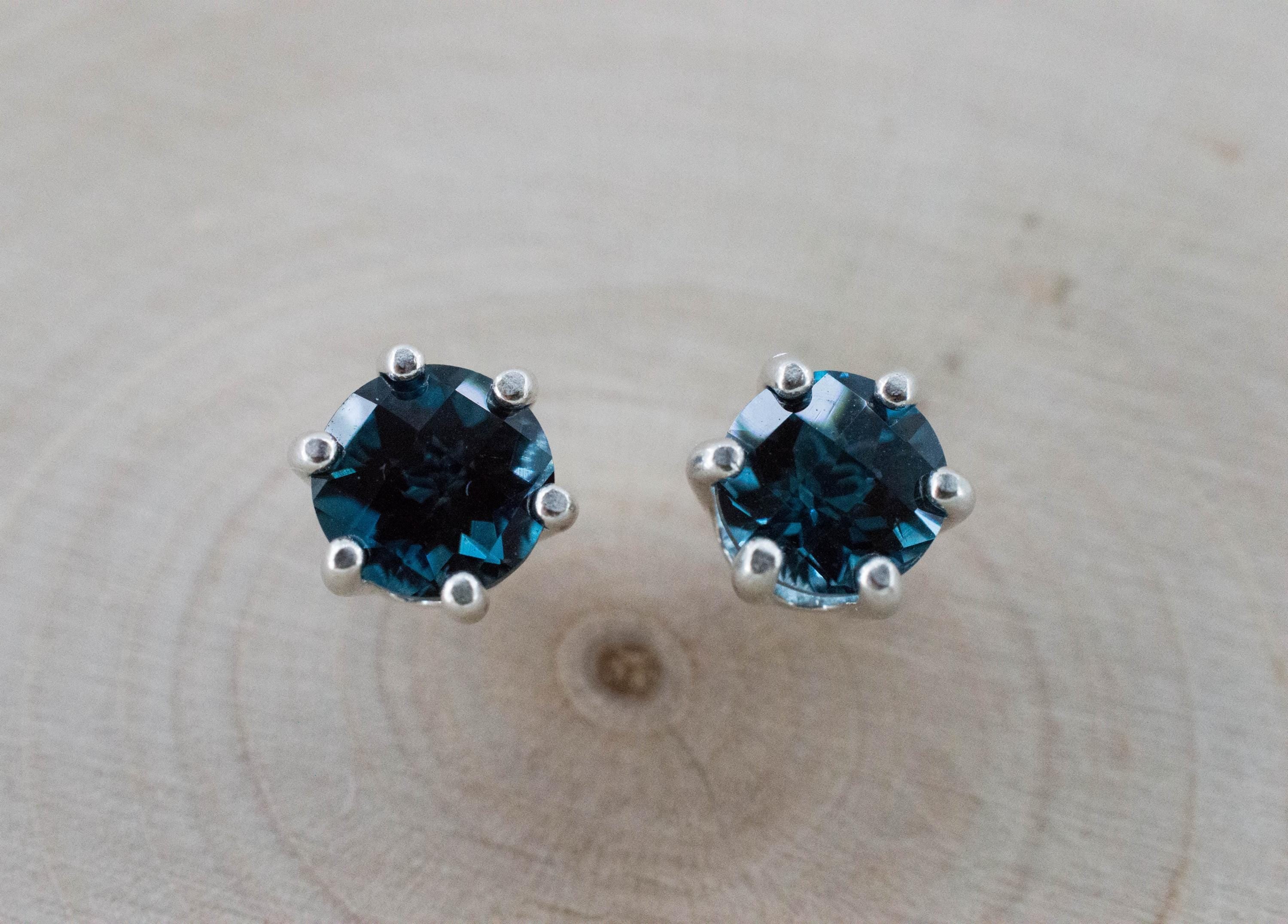 London Blue Topaz Earrings; Genuine Brazilian Topaz; 1.910cts - Mark Oliver Gems