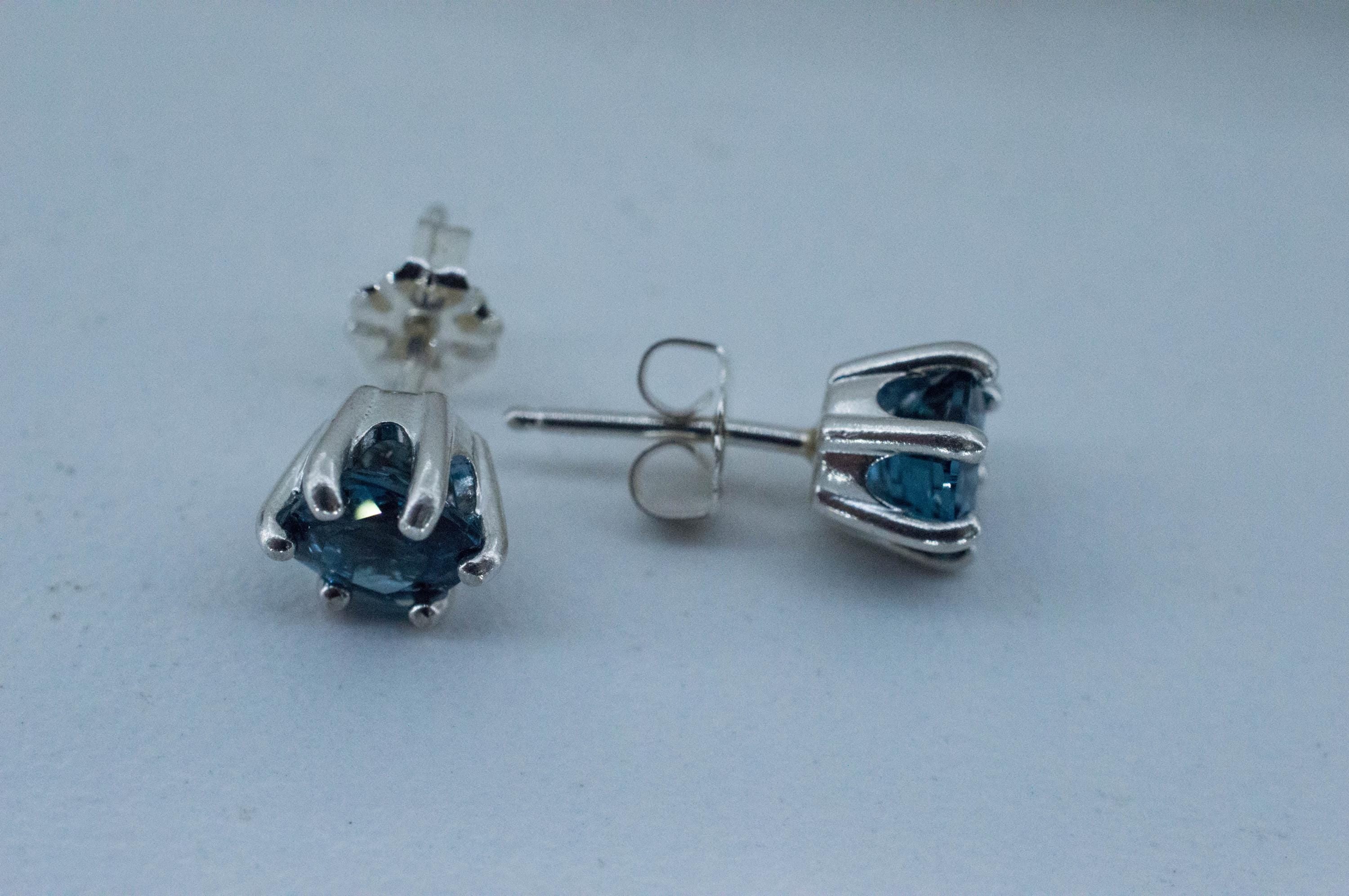 London Blue Topaz Earrings; Genuine Brazilian Topaz; 2.035cts - Mark Oliver Gems