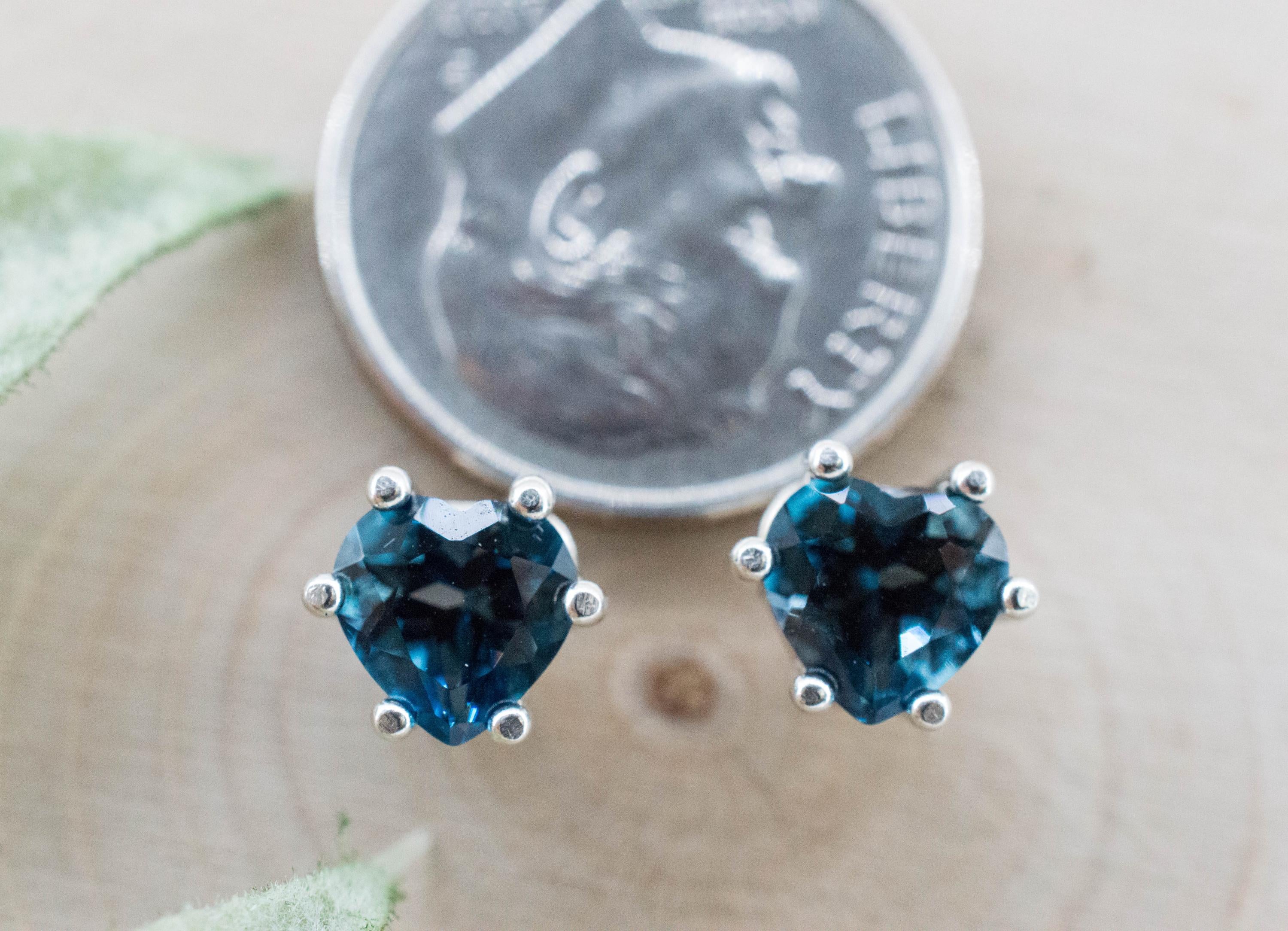 London Blue Topaz Earrings; Genuine Brazilian Topaz; 1.950cts - Mark Oliver Gems