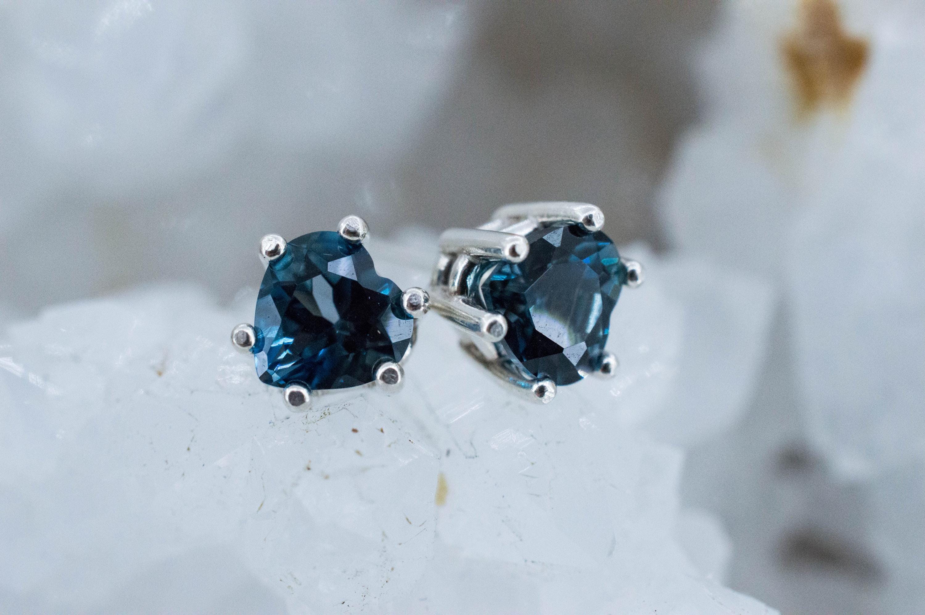 London Blue Topaz Earrings; Genuine Brazilian Topaz; 1.950cts - Mark Oliver Gems