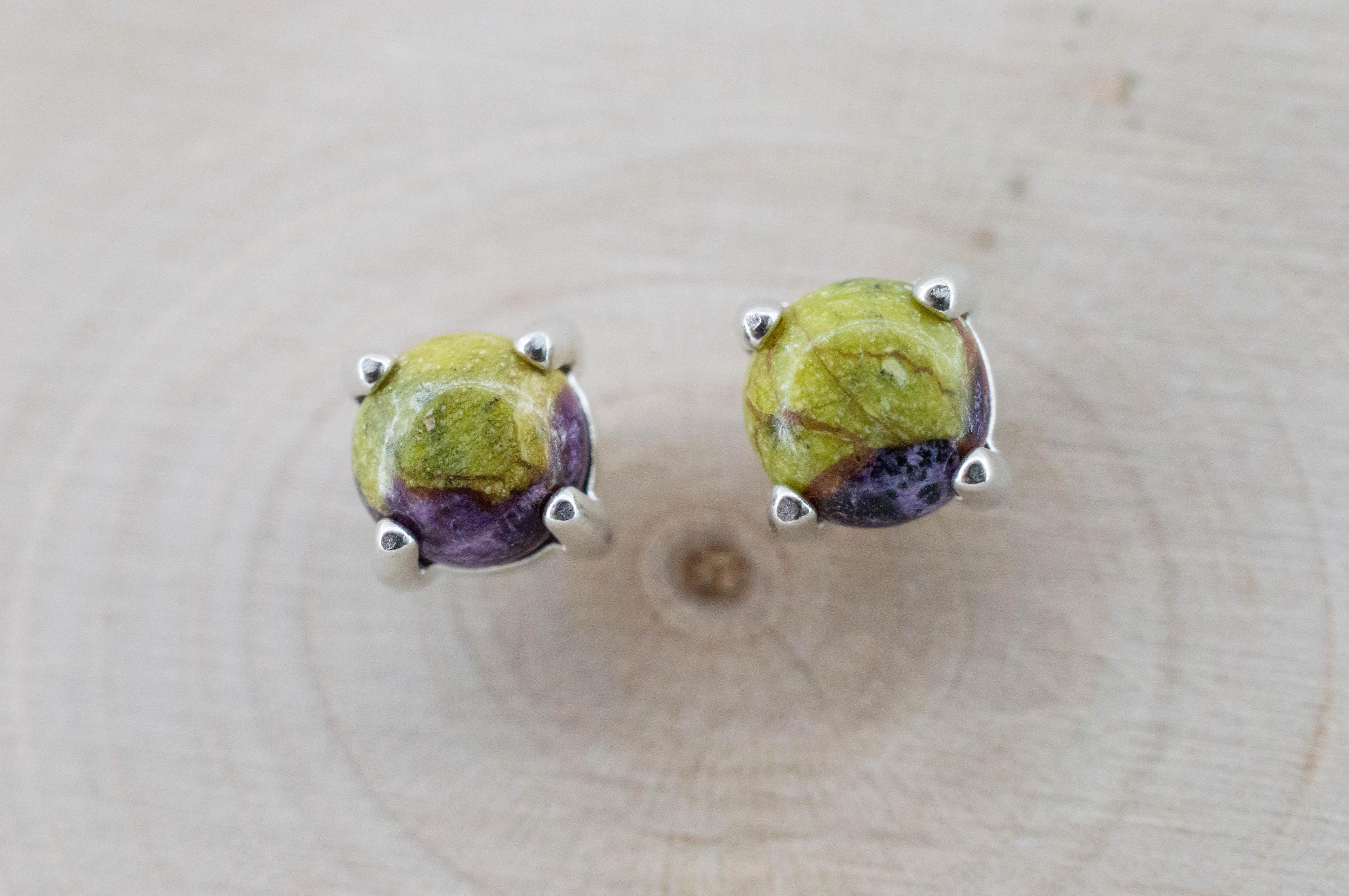 Stichtite Earrings; Genuine Untreated Australian Atlantisite 1.245cts - Mark Oliver Gems