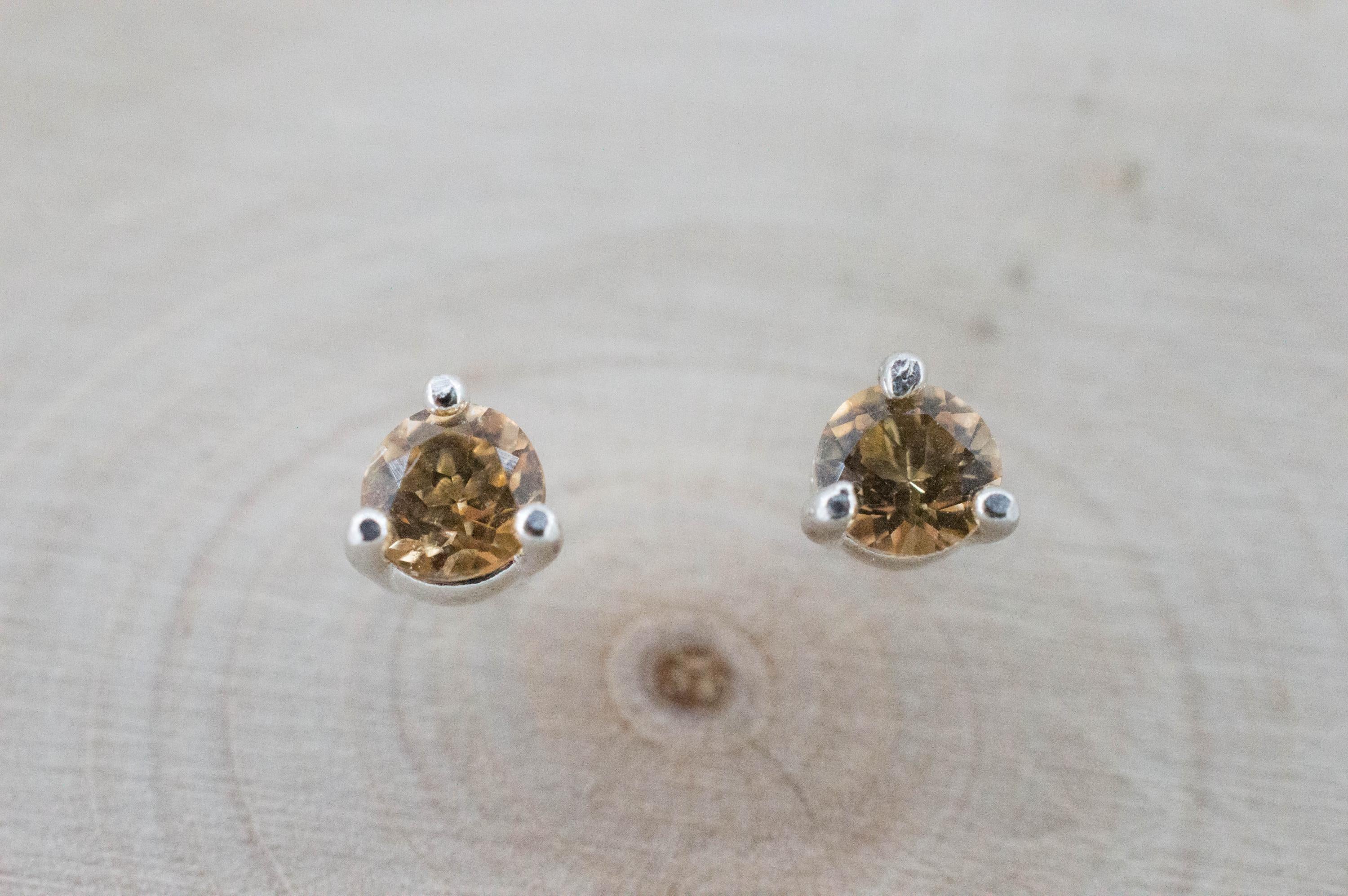Imperial Topaz Earrings; Natural Untreated Brazil Topaz; 0.520cts - Mark Oliver Gems
