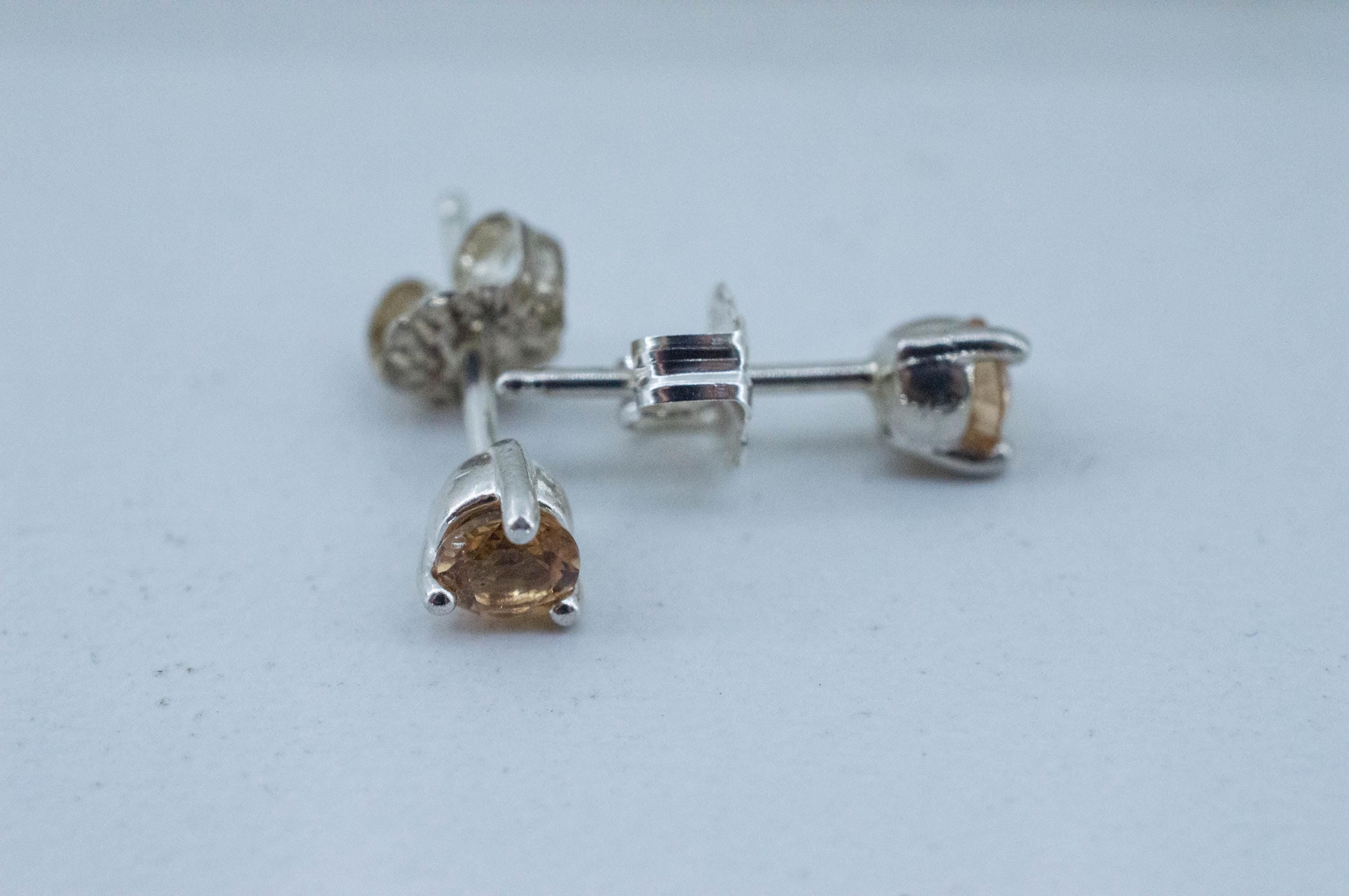 Imperial Topaz Earrings; Natural Untreated Brazil Topaz; 0.520cts - Mark Oliver Gems