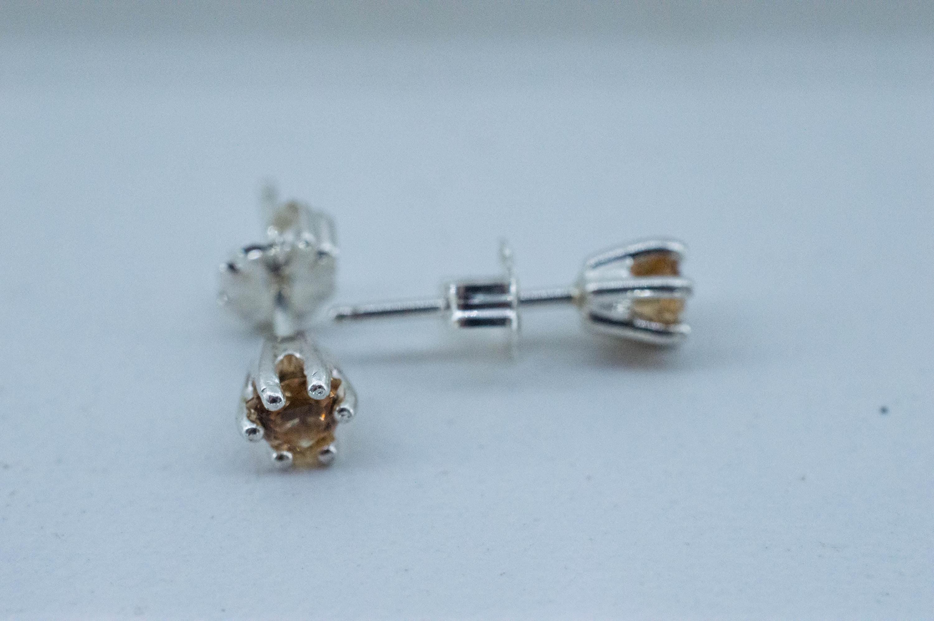 Imperial Topaz Earrings; Natural Untreated Brazil Topaz; 0.570cts - Mark Oliver Gems