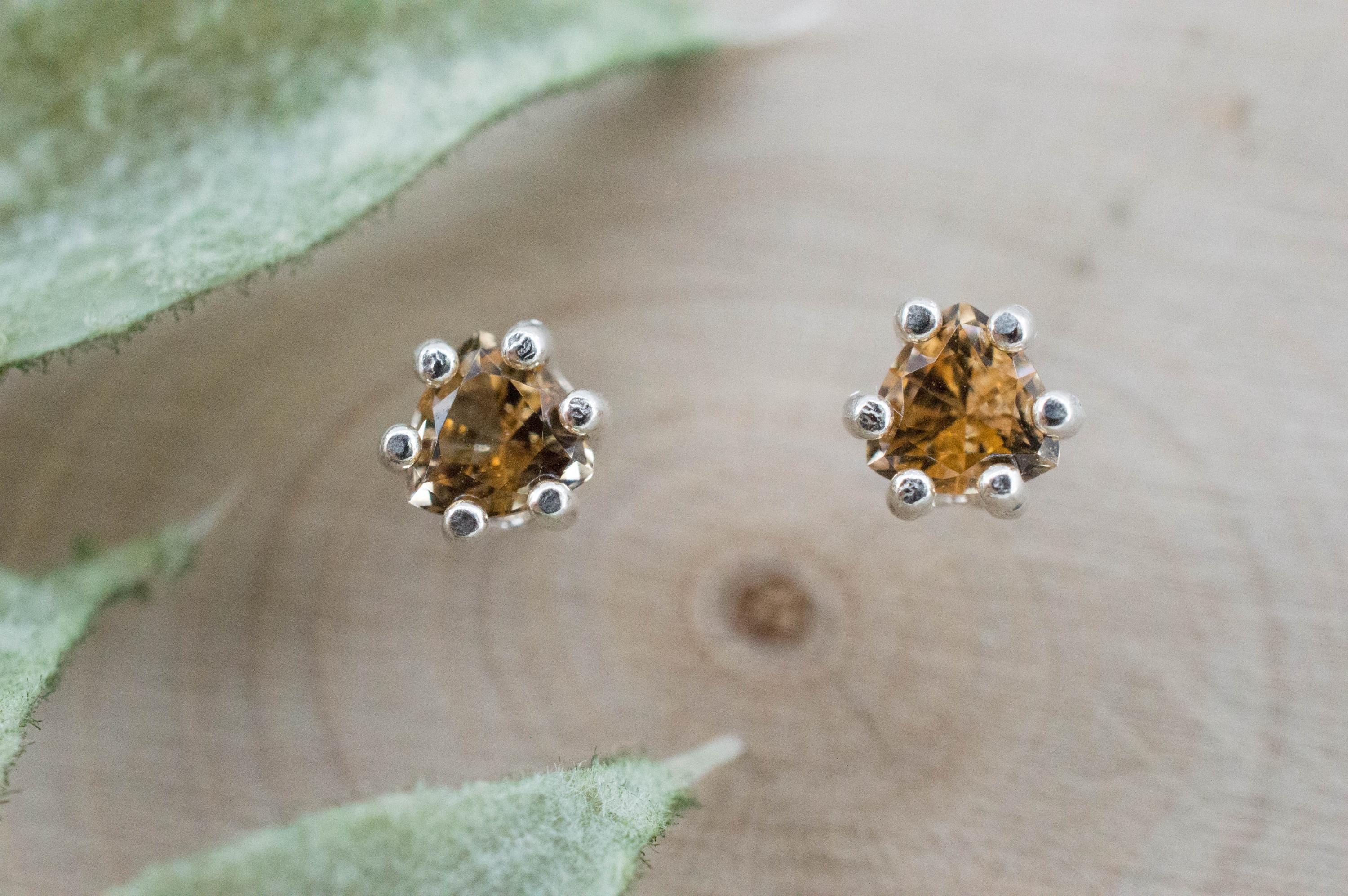 Imperial Topaz Earrings; Natural Untreated Brazil Topaz; 0.570cts - Mark Oliver Gems