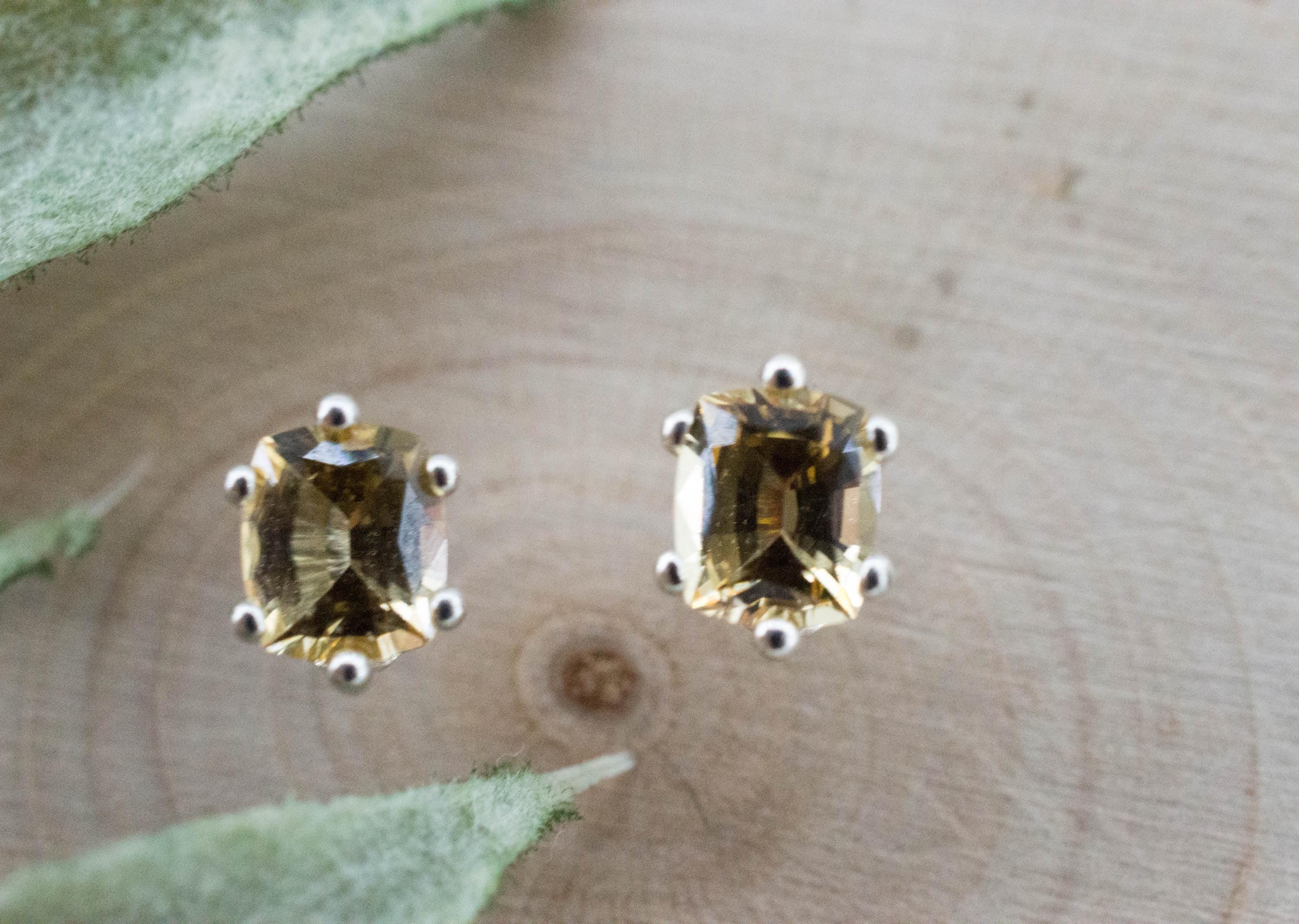 Imperial Topaz Earrings; Natural Untreated Brazil Topaz; 1.030cts - Mark Oliver Gems