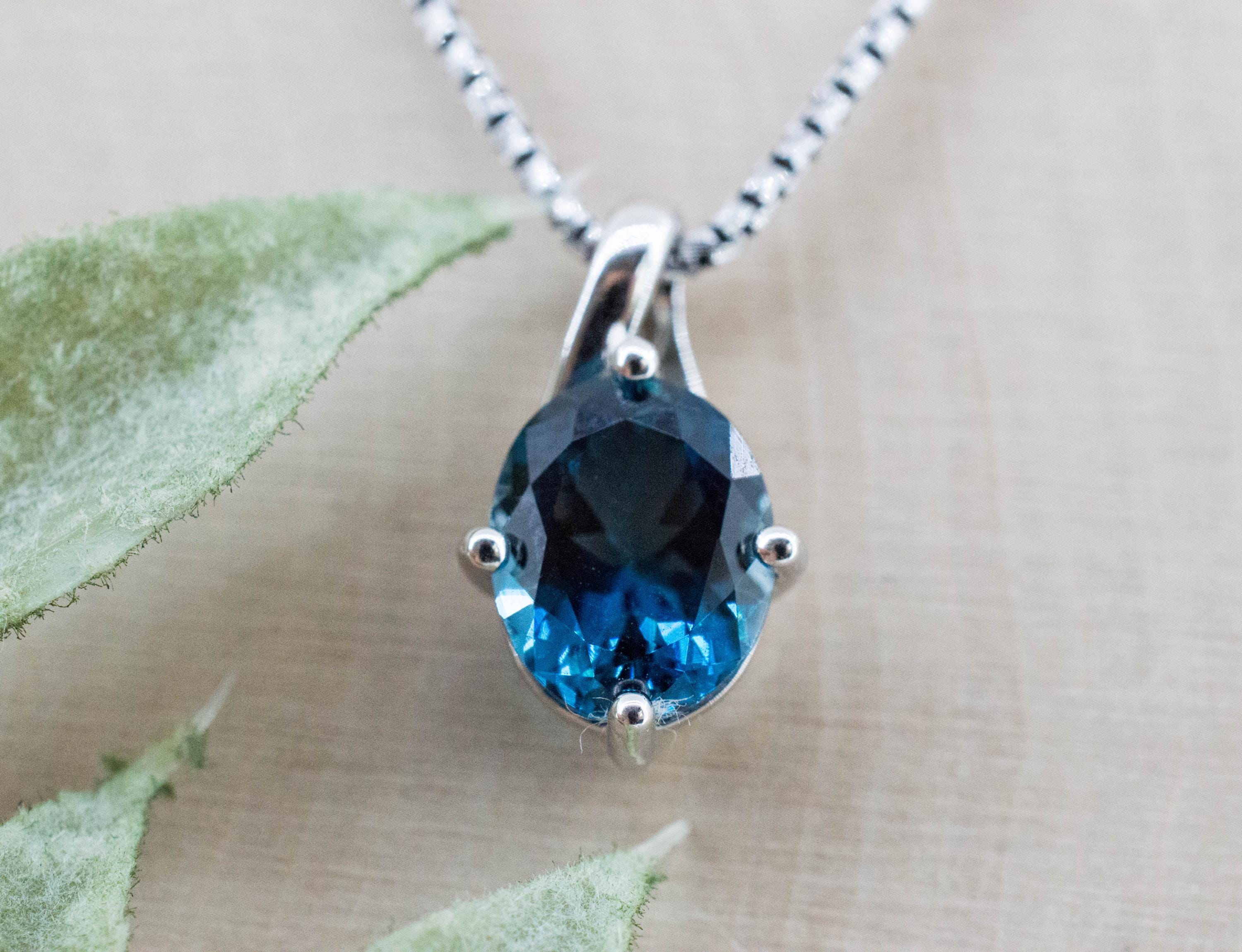 London Blue Topaz Pendant; Natural Brazil Topaz; 3.330cts - Mark Oliver Gems