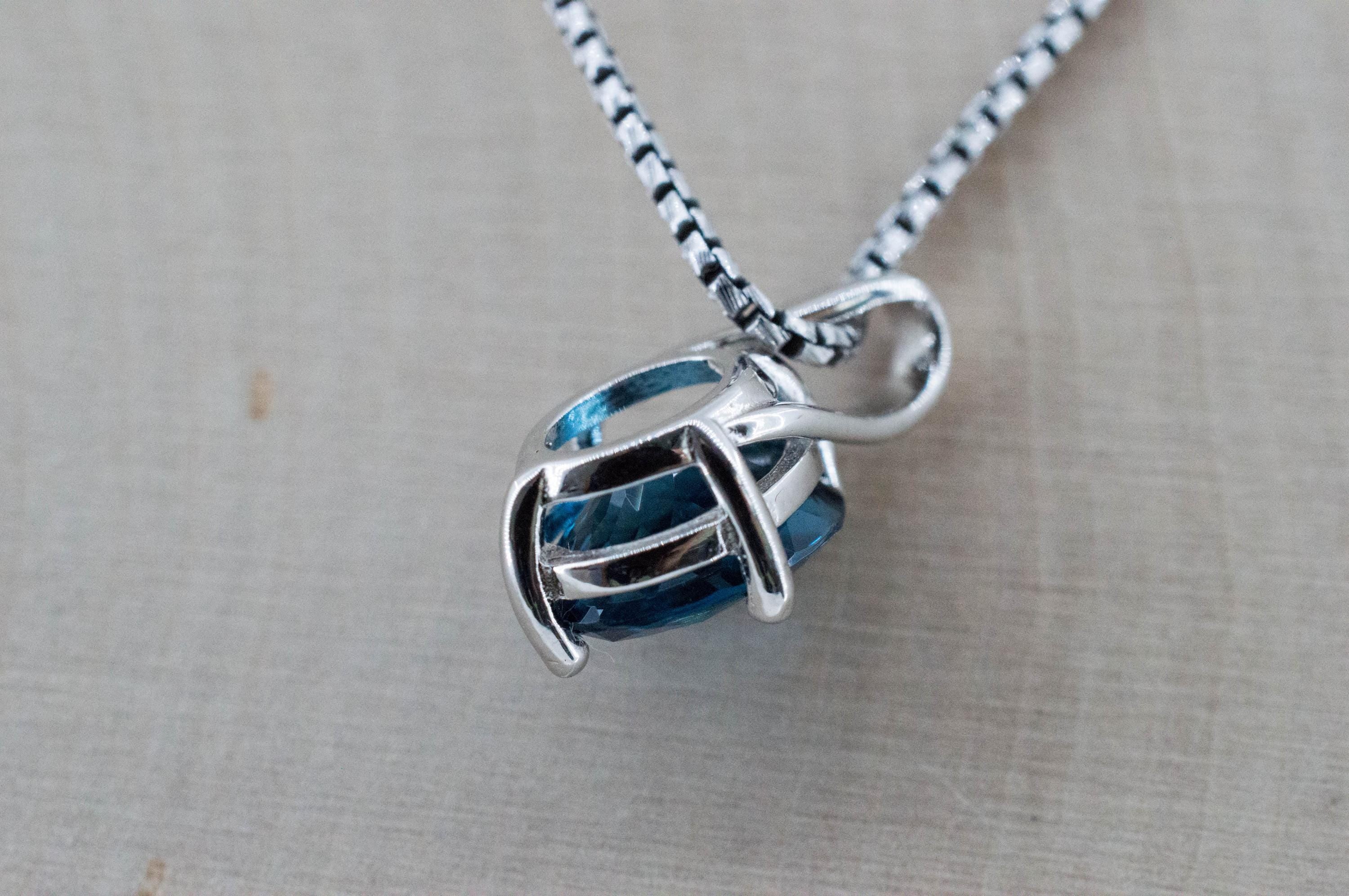 London Blue Topaz Pendant; Natural Brazil Topaz; 3.330cts - Mark Oliver Gems