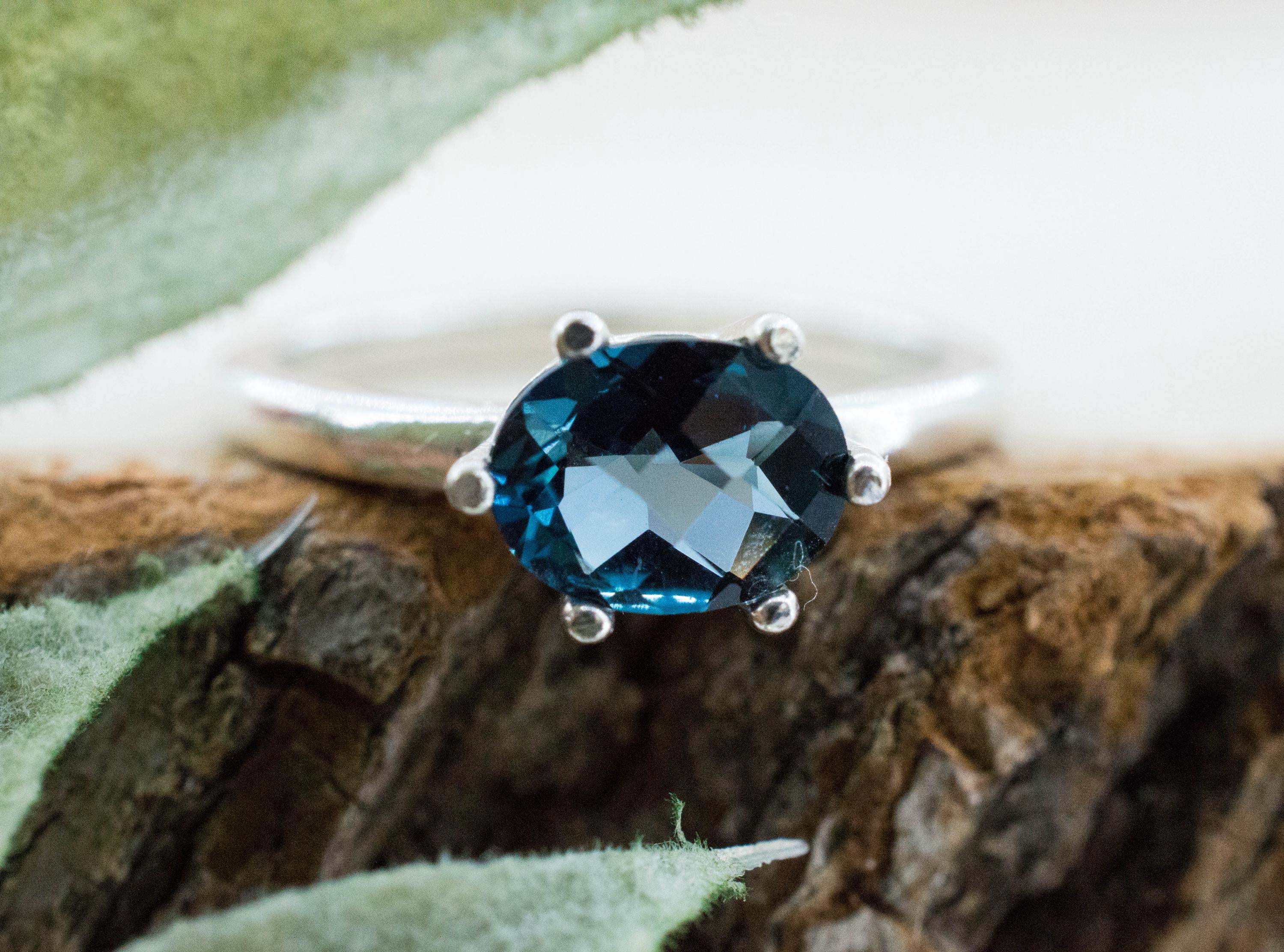 London Blue Topaz Ring, Natural Brazil Topaz; 1.315cts - Mark Oliver Gems