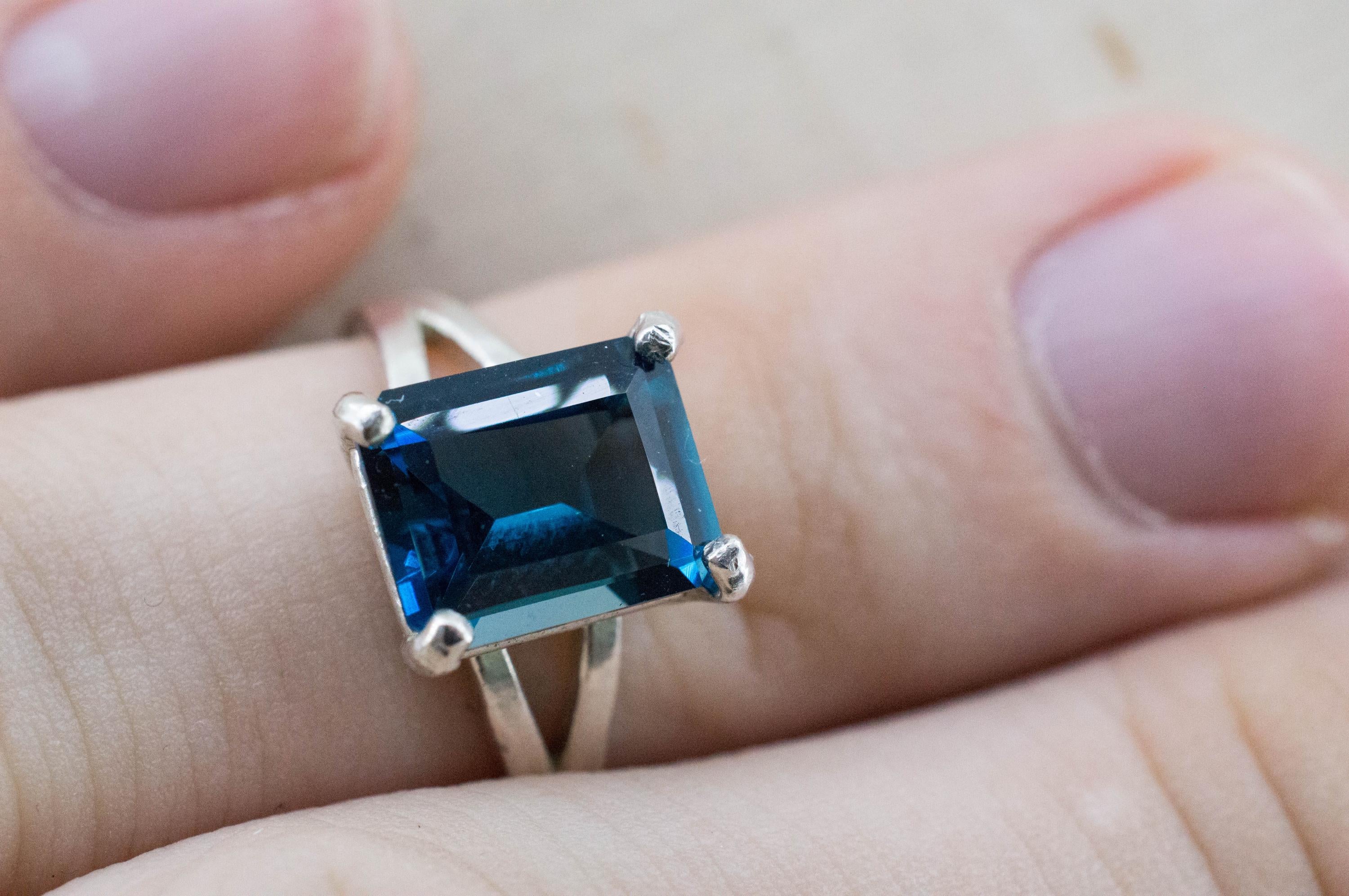 London Blue Topaz Ring, Natural Brazil Topaz; 3.340cts - Mark Oliver Gems