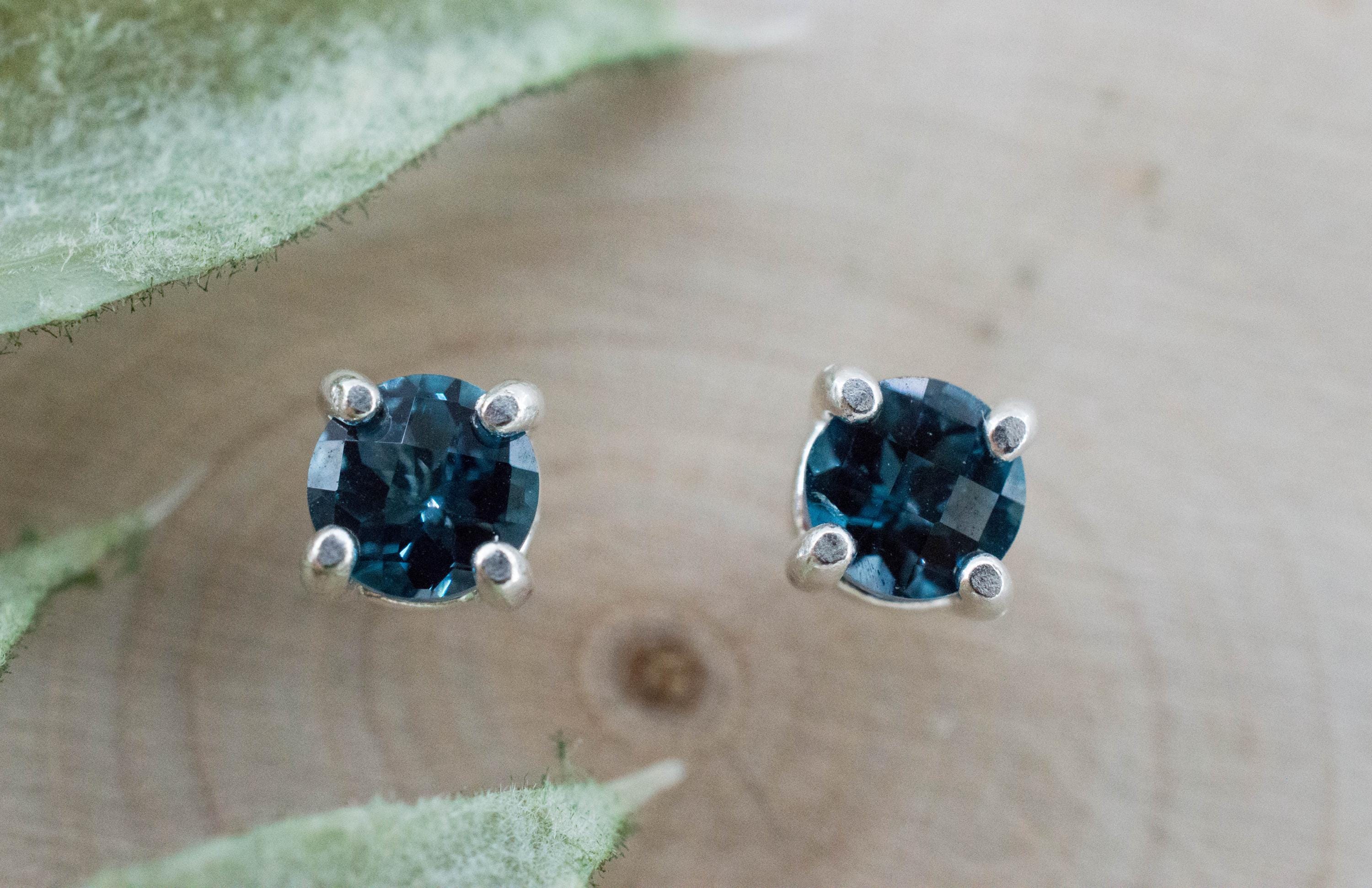 London Blue Topaz Earrings; Genuine Brazilian Topaz; 0.975cts - Mark Oliver Gems