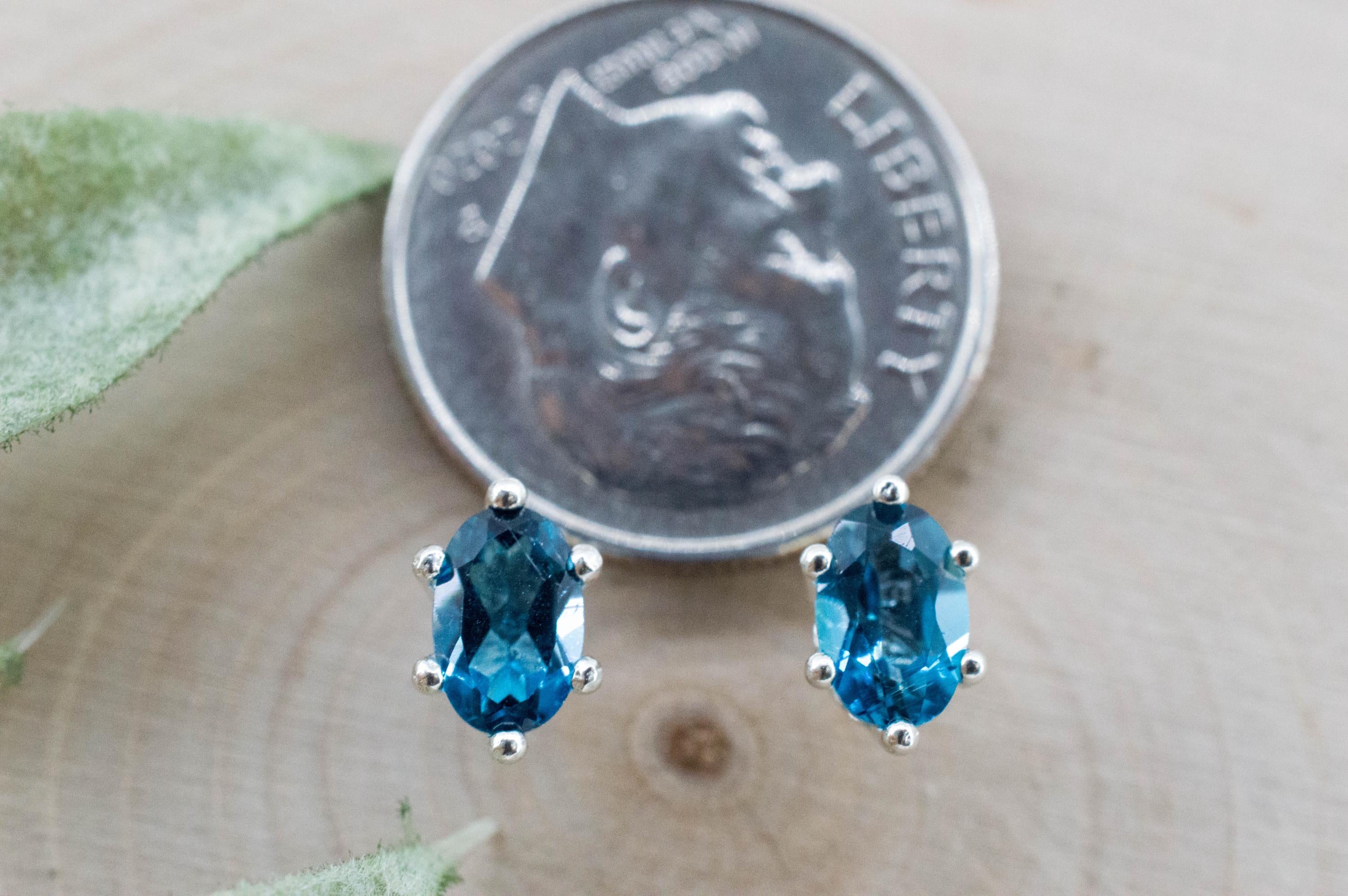 London Blue Topaz Earrings; Genuine Brazilian Topaz; 1.150cts - Mark Oliver Gems