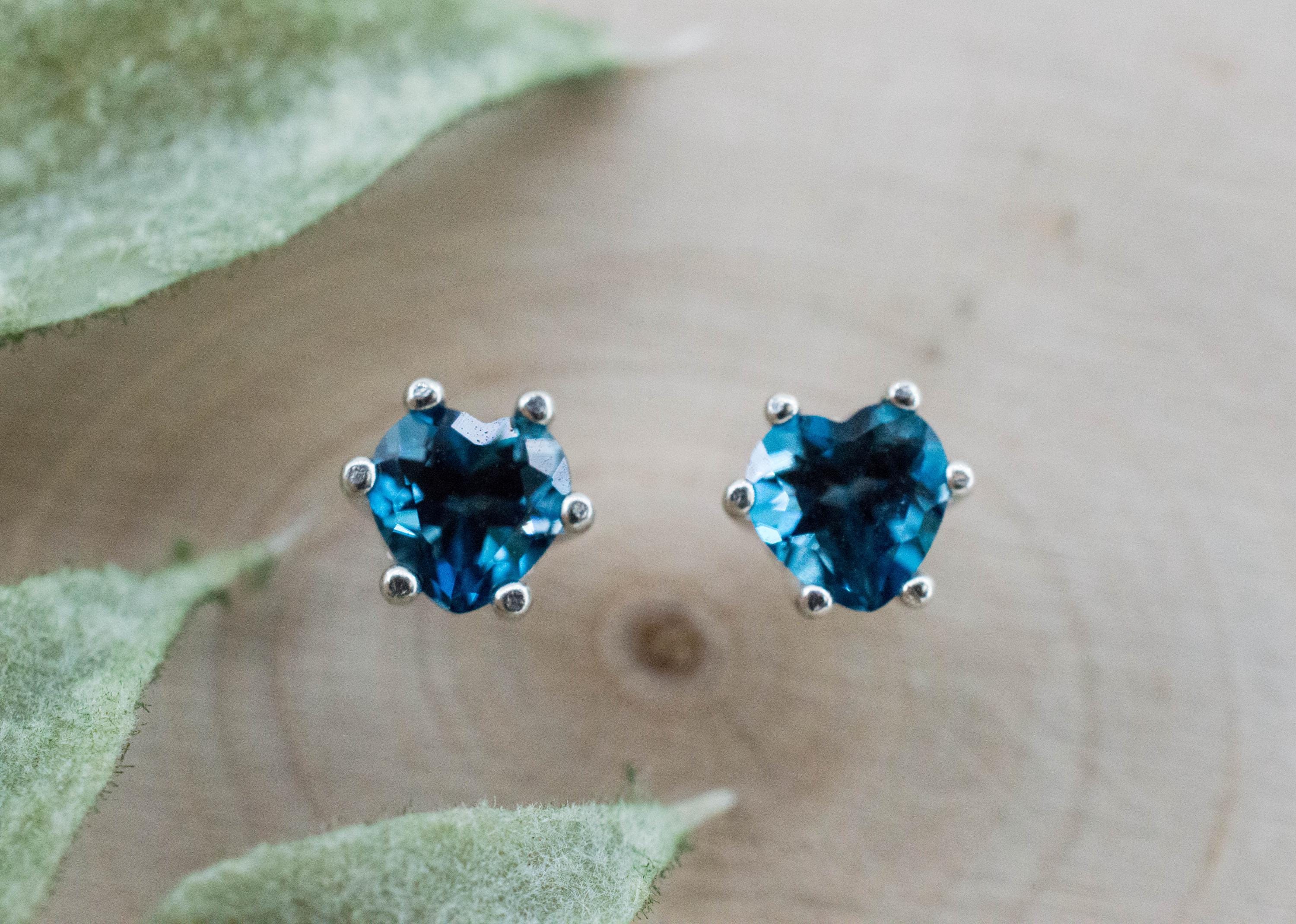 London Blue Topaz Earrings; Genuine Brazilian Topaz; 1.270cts - Mark Oliver Gems