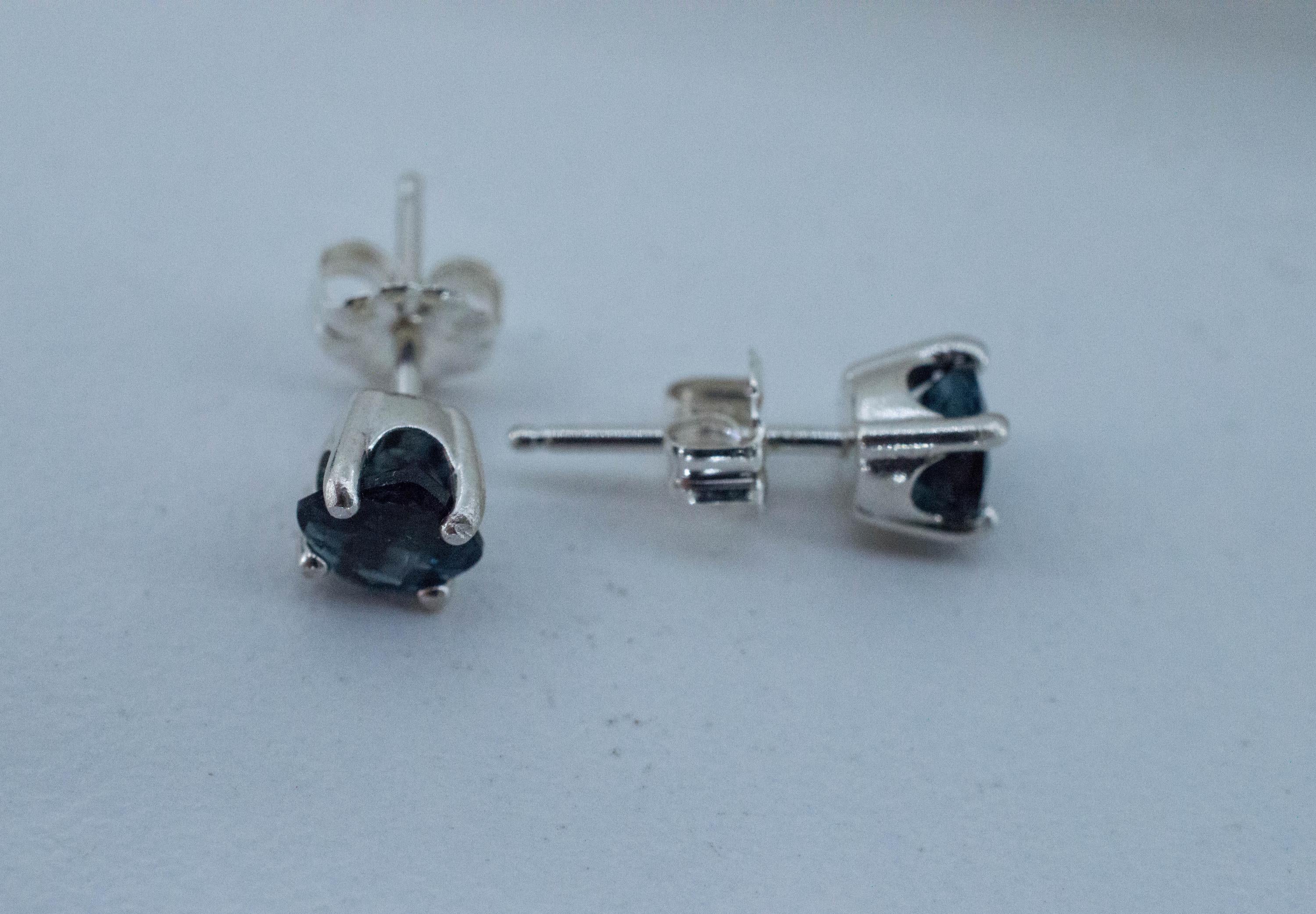 London Blue Topaz Earrings; Genuine Brazilian Topaz; 1.290cts - Mark Oliver Gems