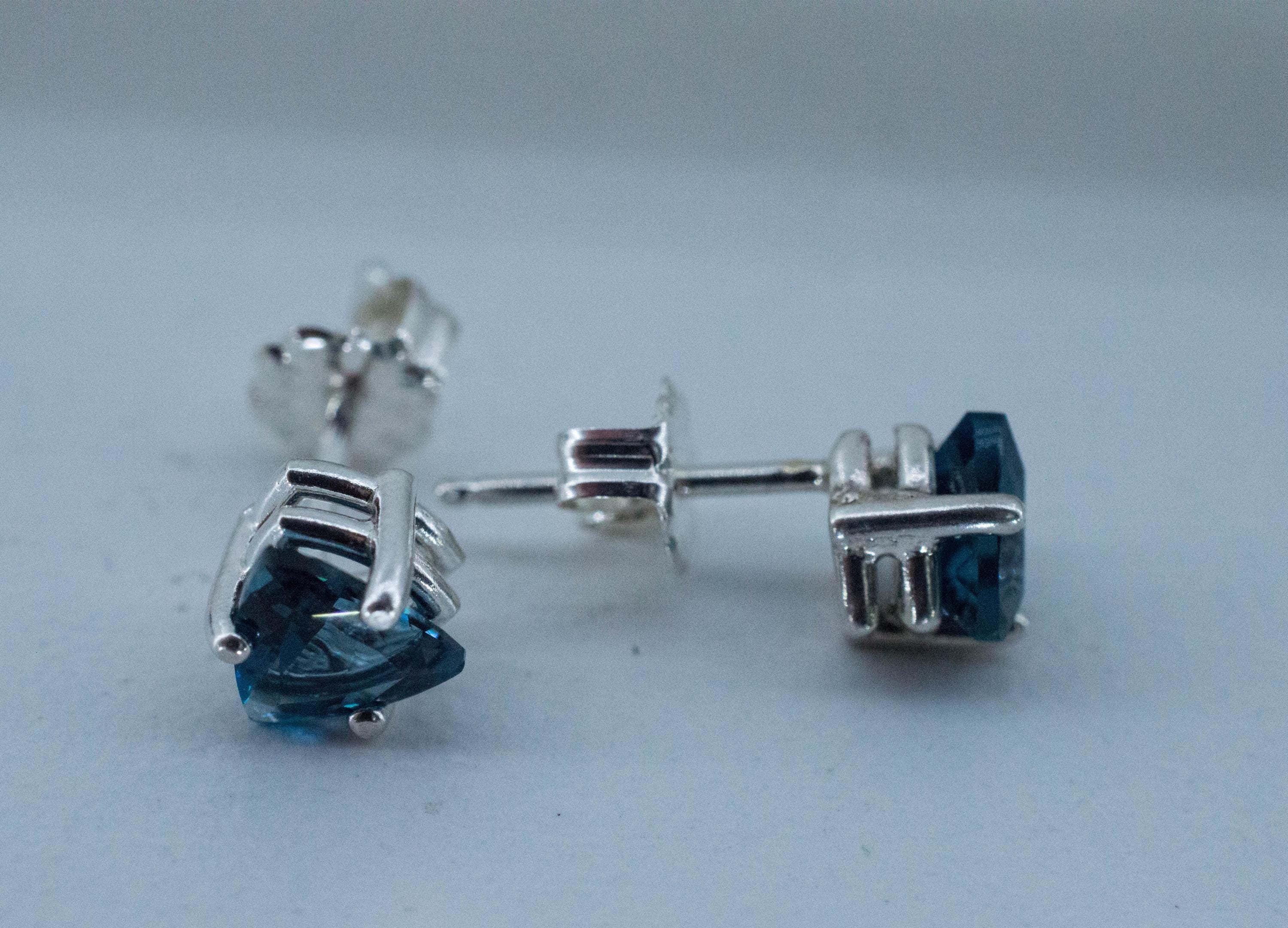 London Blue Topaz Earrings; Genuine Brazilian Topaz; 1.630cts - Mark Oliver Gems