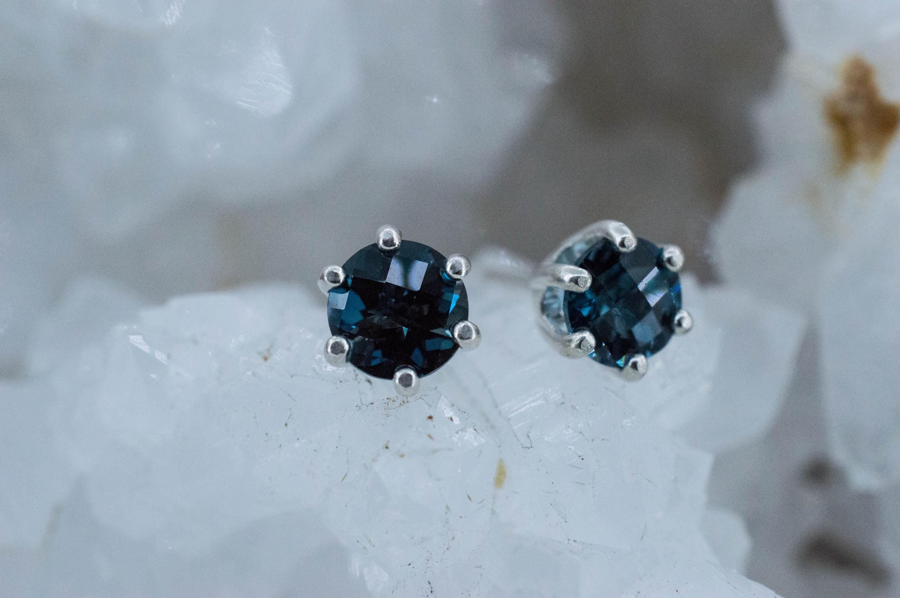 London Blue Topaz Earrings; Genuine Brazilian Topaz; 1.910cts - Mark Oliver Gems