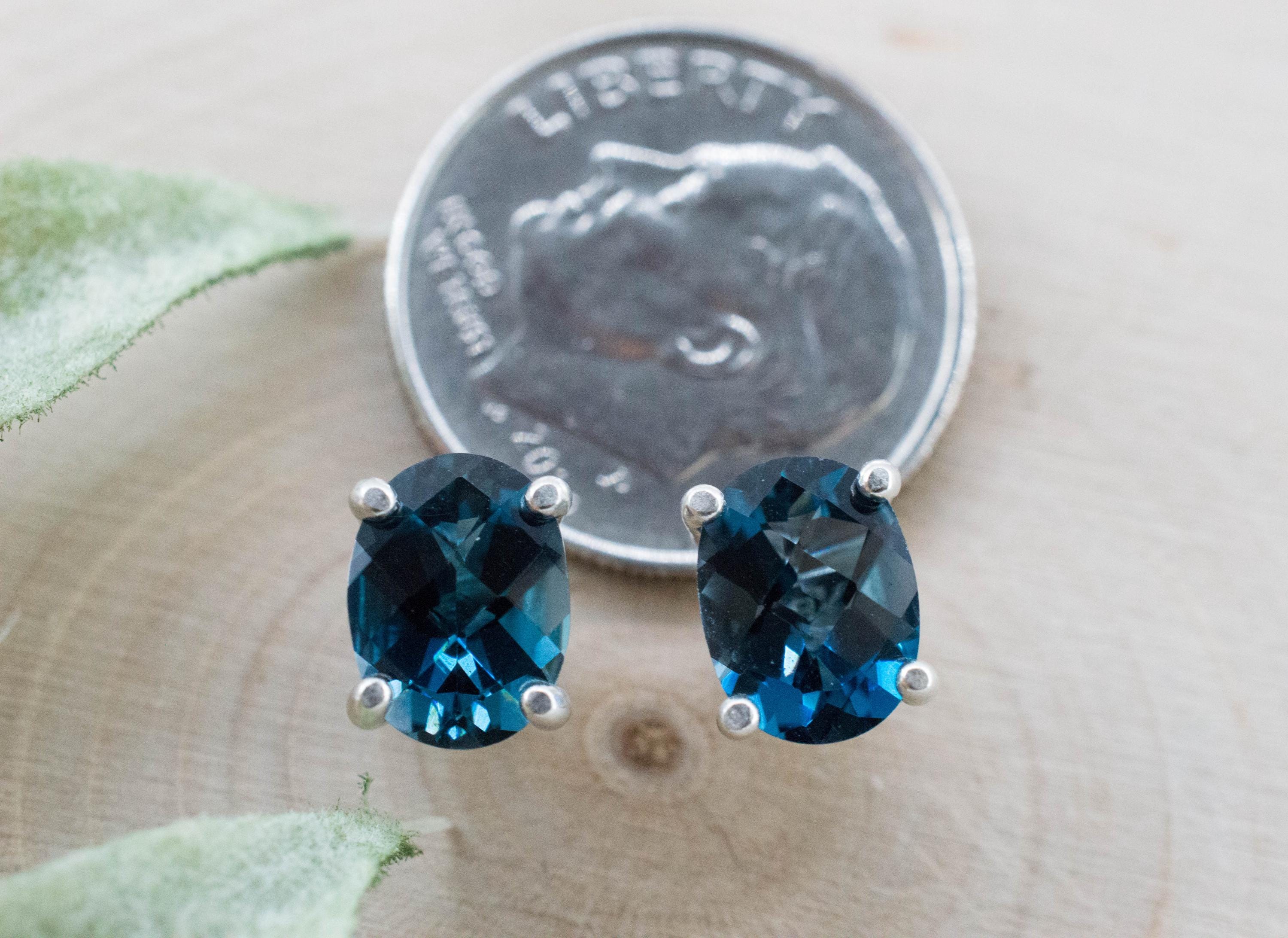 London Blue Topaz Earrings; Genuine Brazilian Topaz; 2.945cts - Mark Oliver Gems