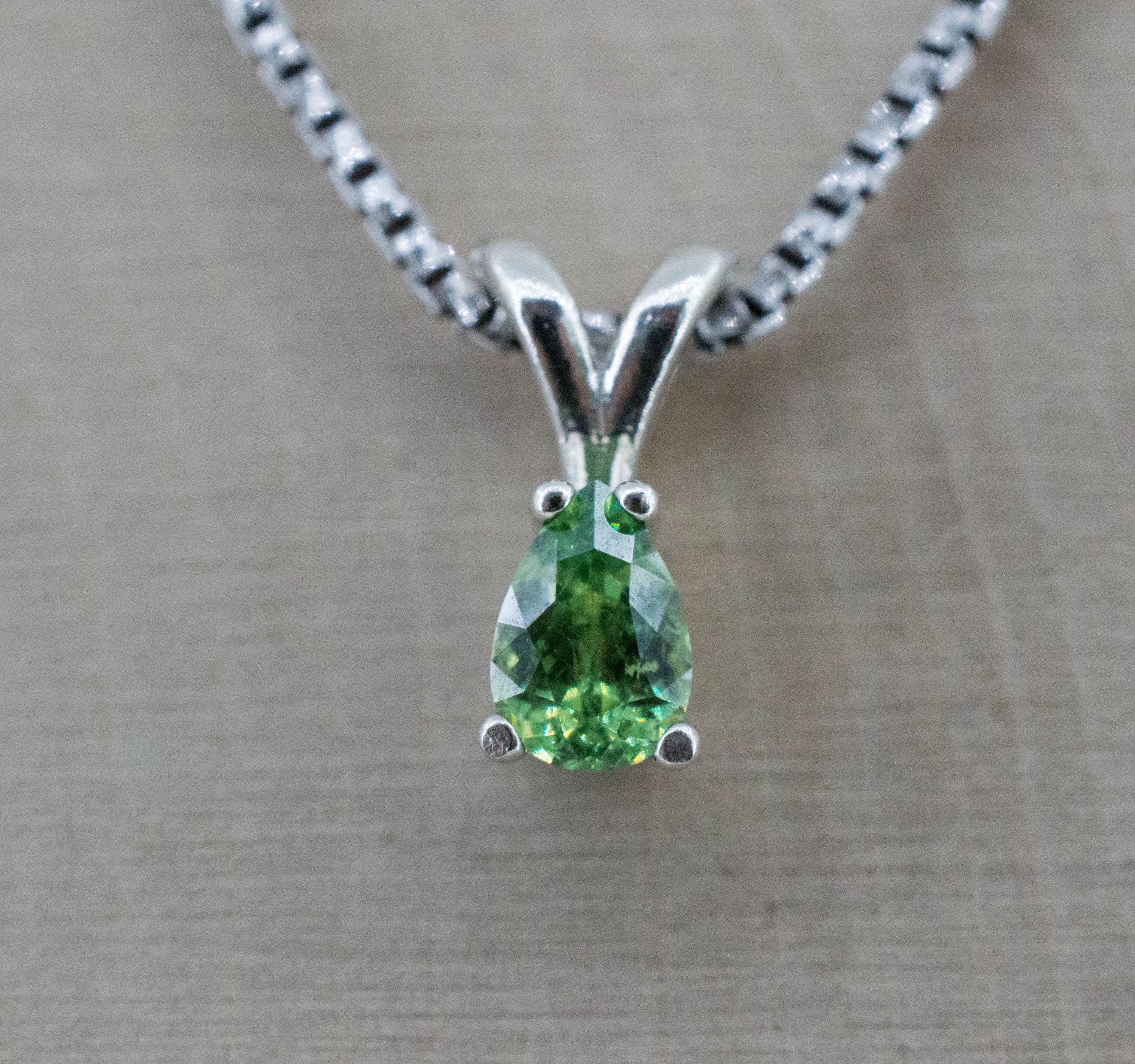 Demantoid Garnet Pendant; Natural Untreated Madagascar Demantoid; 0.615cts - Mark Oliver Gems