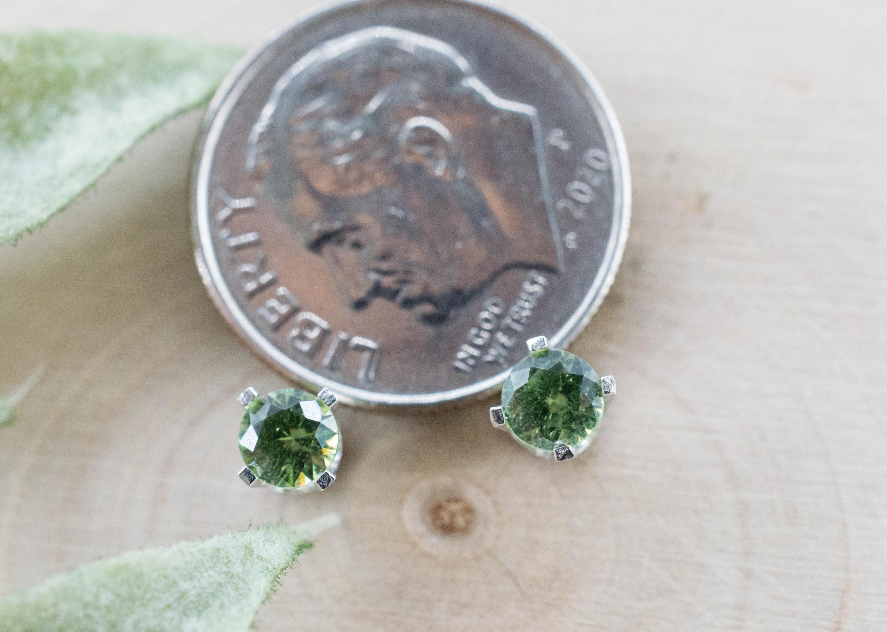 Demantoid Garnet Earrings; Natural Untreated Madagascar Demantoid; 0.505cts - Mark Oliver Gems