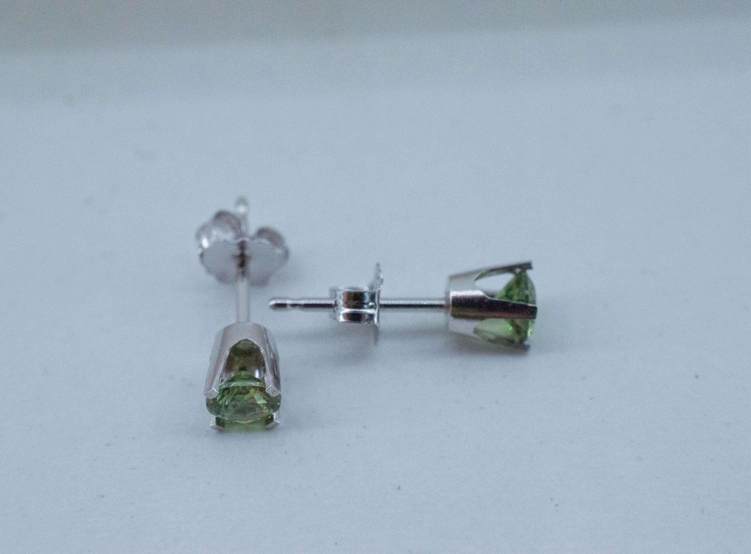 Demantoid Garnet Earrings; Natural Untreated Madagascar Demantoid; 0.505cts - Mark Oliver Gems