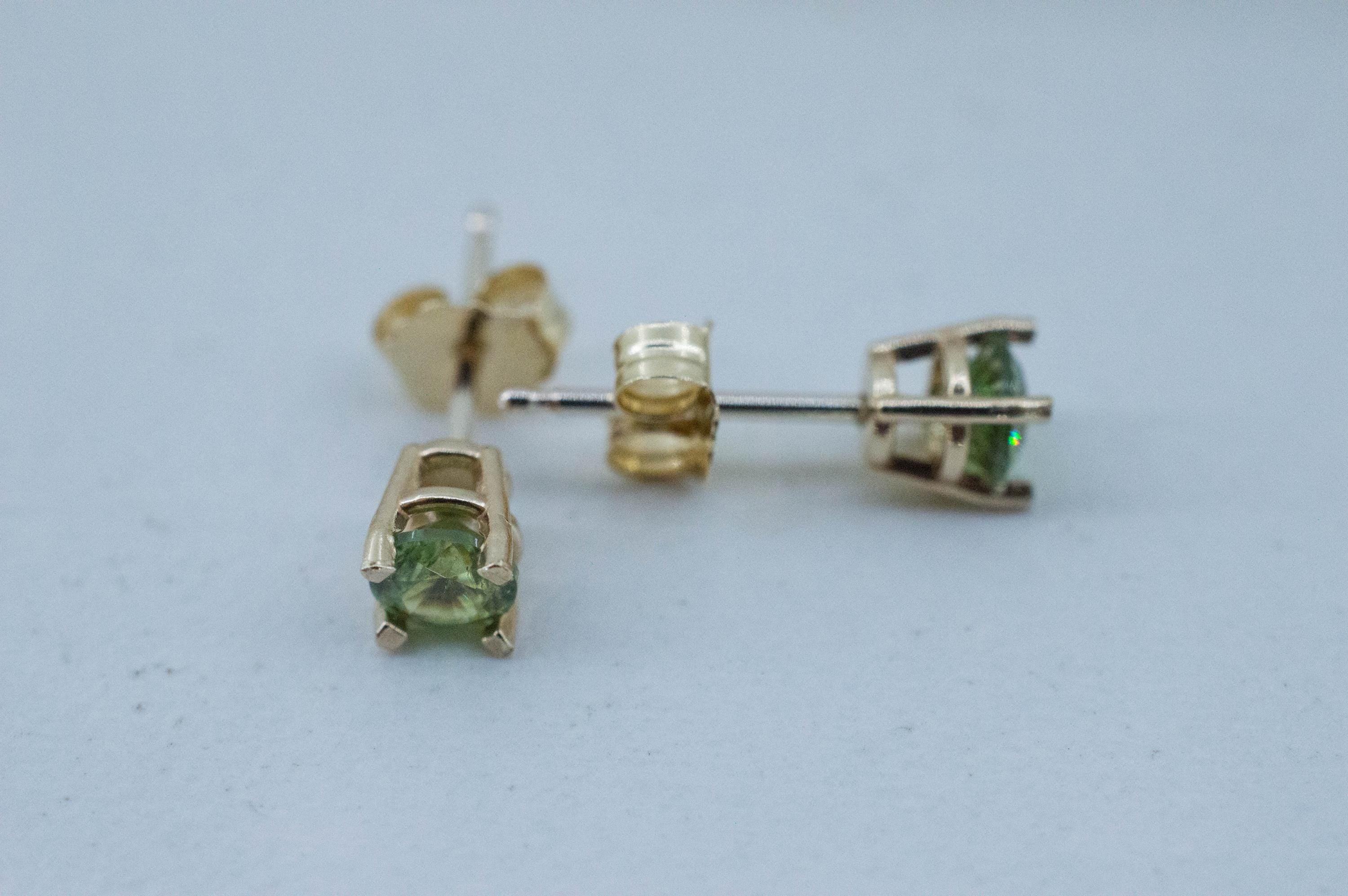 Demantoid Garnet Earrings; Natural Untreated Madagascar Demantoid; 0.545cts - Mark Oliver Gems