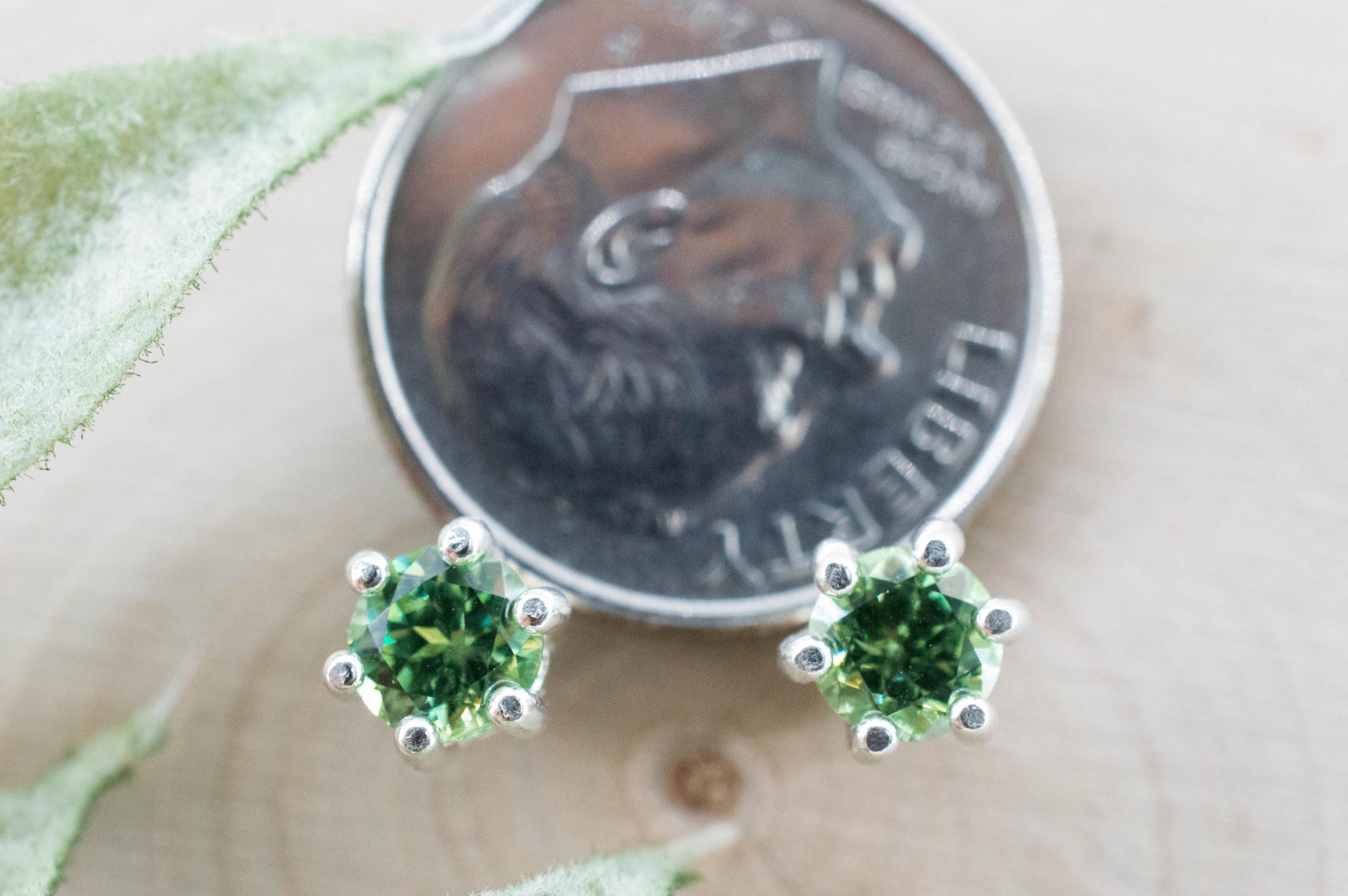Demantoid Garnet Earrings; Natural Untreated Namibia Demantoid; 0.840cts - Mark Oliver Gems