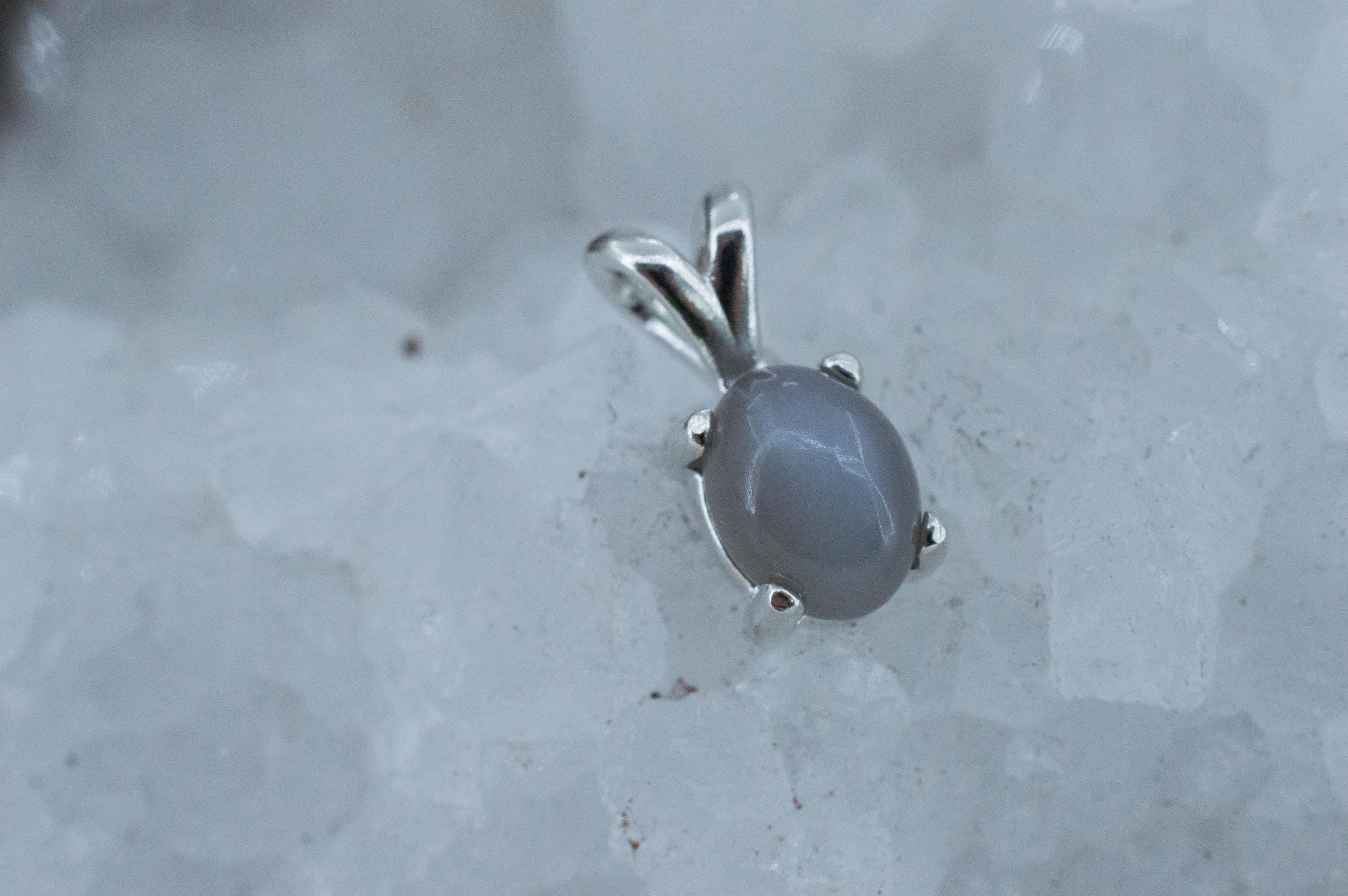Gray Moonstone Pendant; Natural Untreated India Moonstone; 2.005cts - Mark Oliver Gems