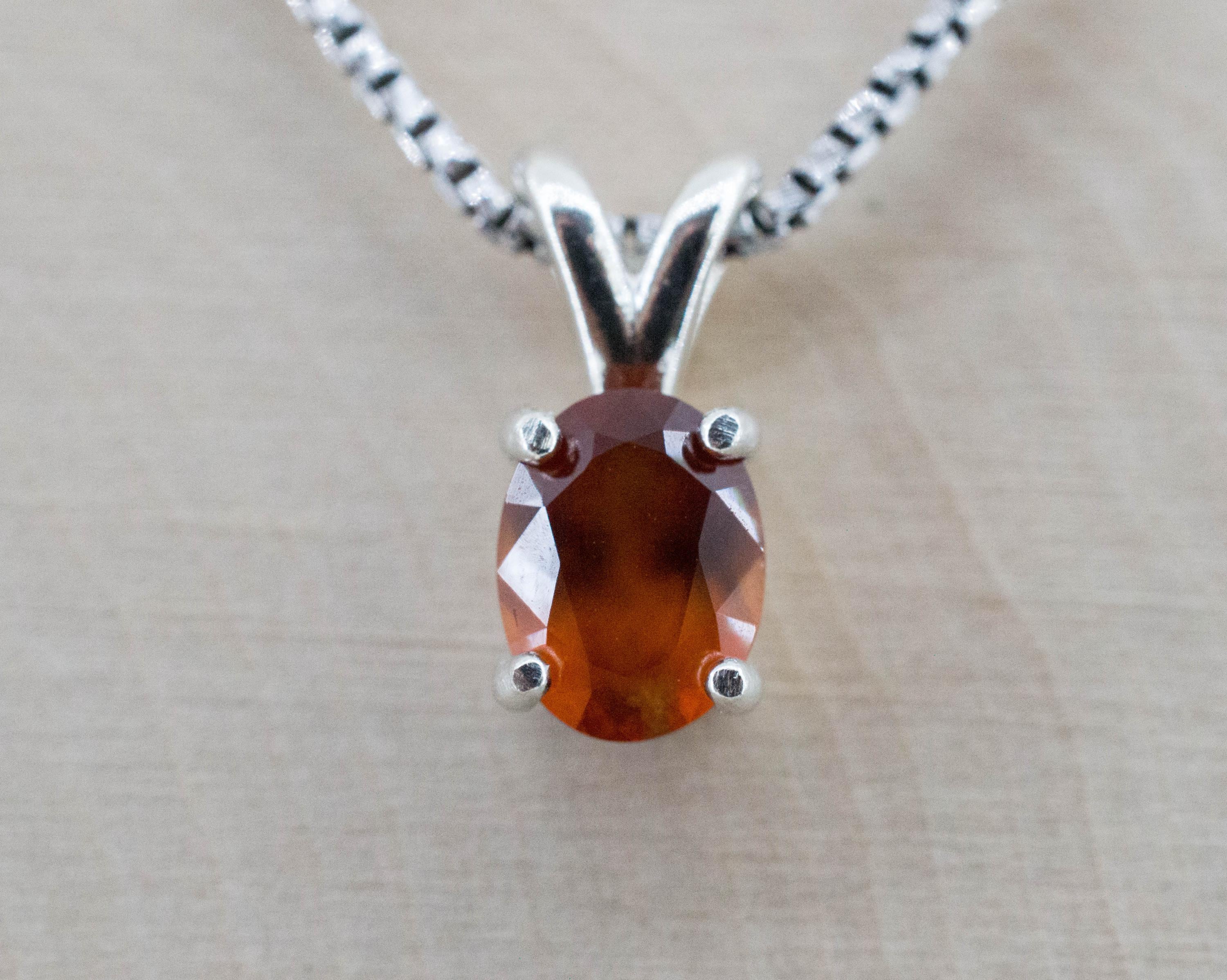 Hessonite Garnet Pendant; Natural Untreated South Africa Garnet; 1.440cts - Mark Oliver Gems